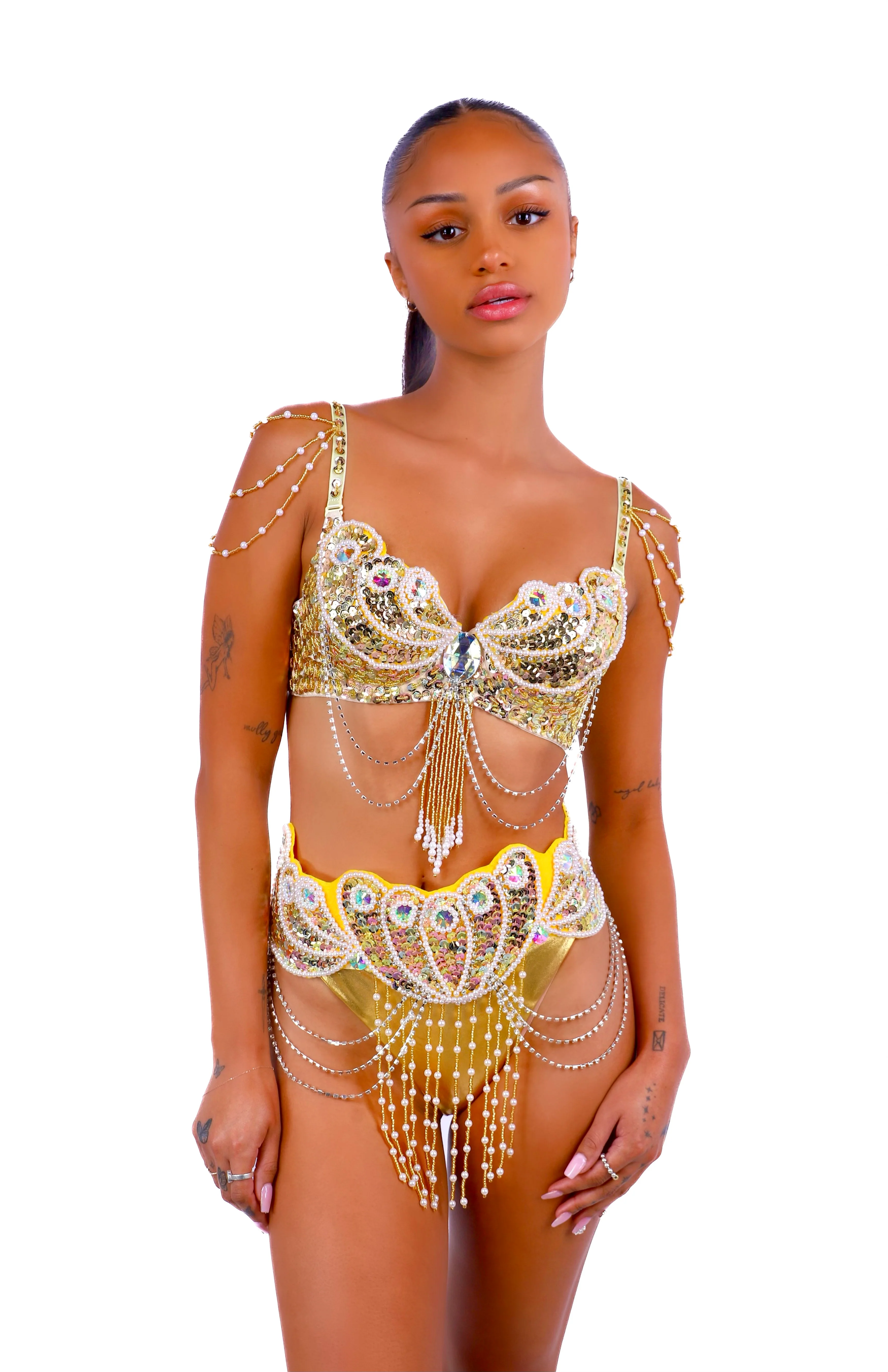 Gold Mermaid Carnival Bra Top - Image 3