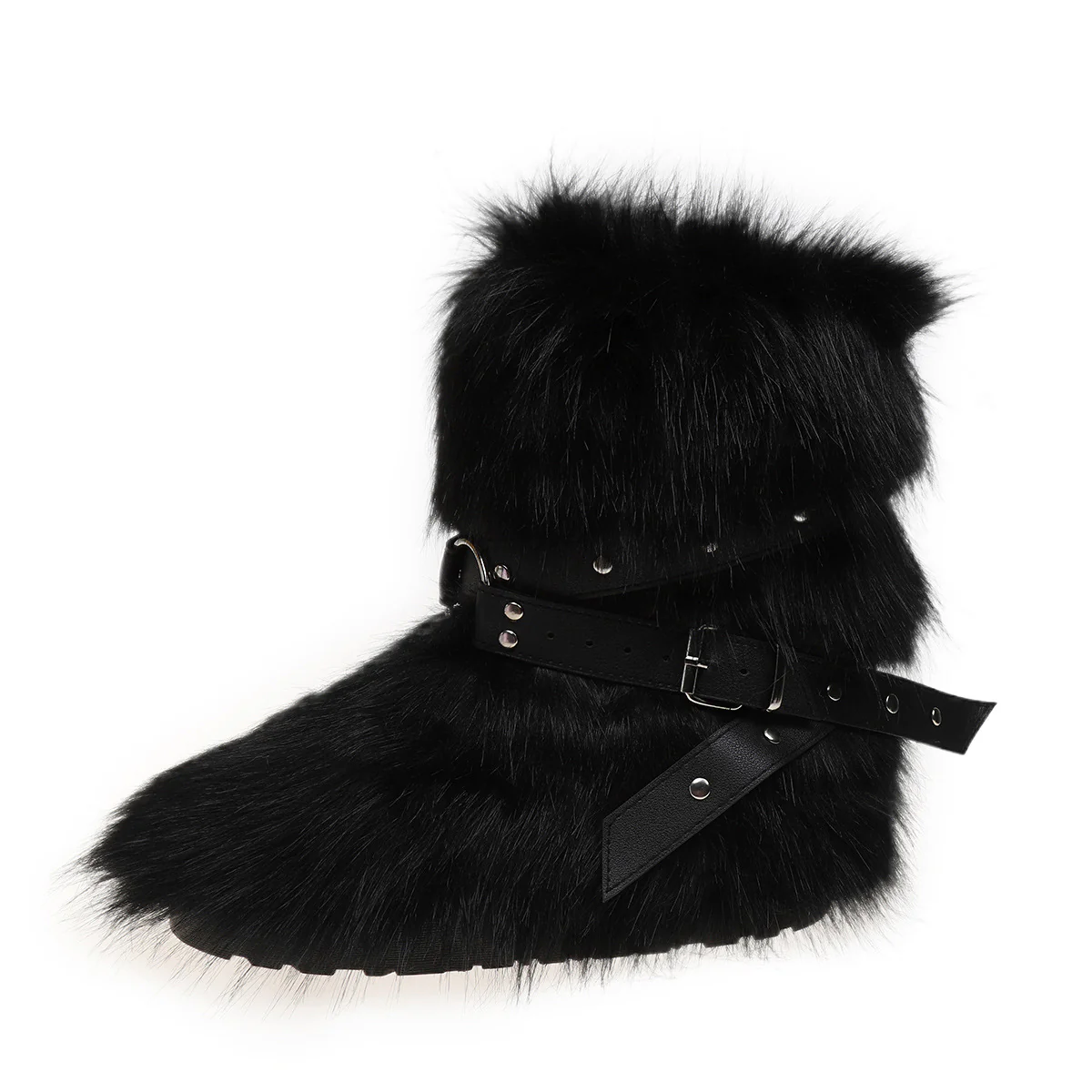 Black Funky Fuzzy Boots