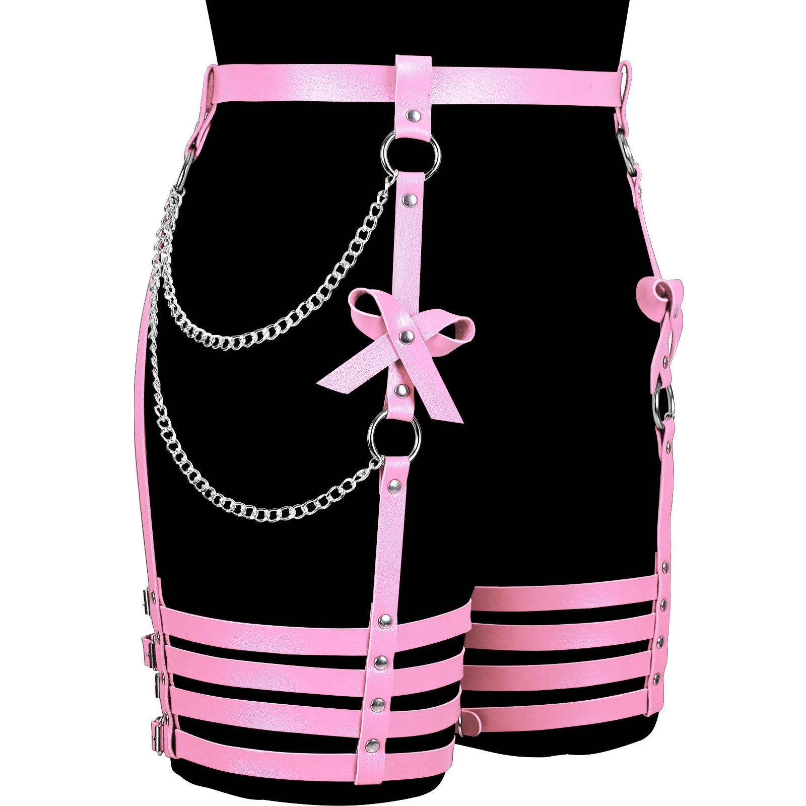 Bow Vegan Leather Leg Harness - Image 2