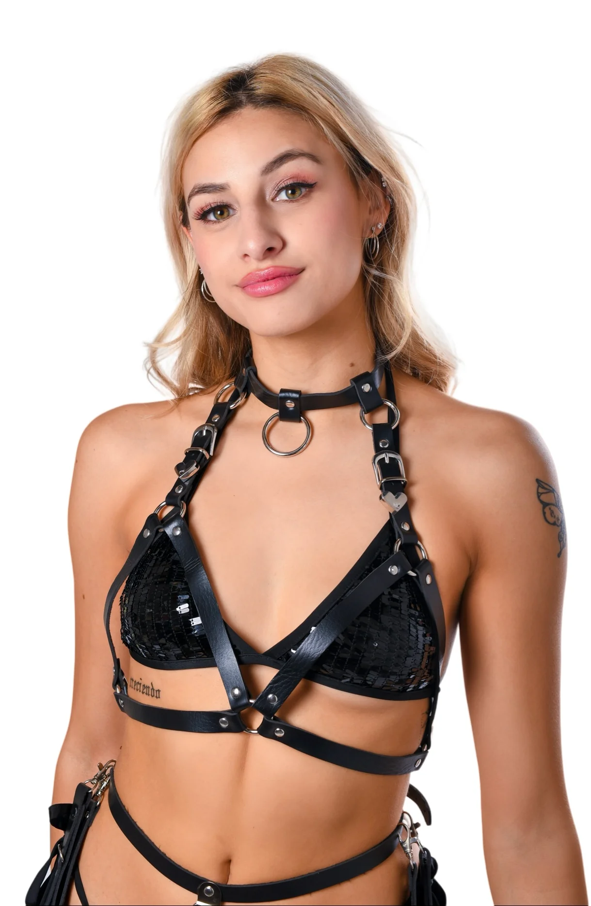 Black Vegan Leather Harness Set - Image 2