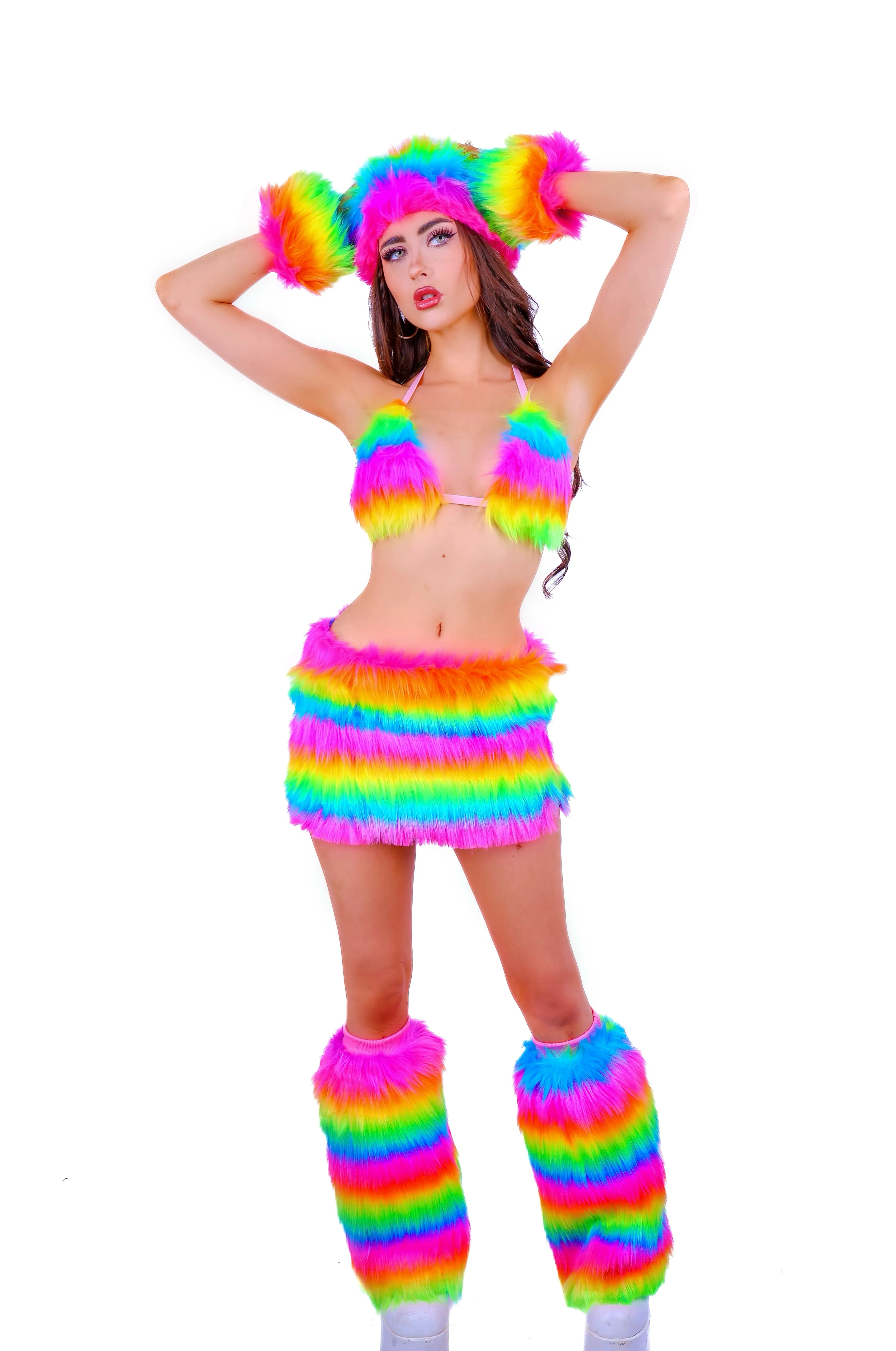 Rainbow Dream Diva Fuzzy Skirt - Image 3