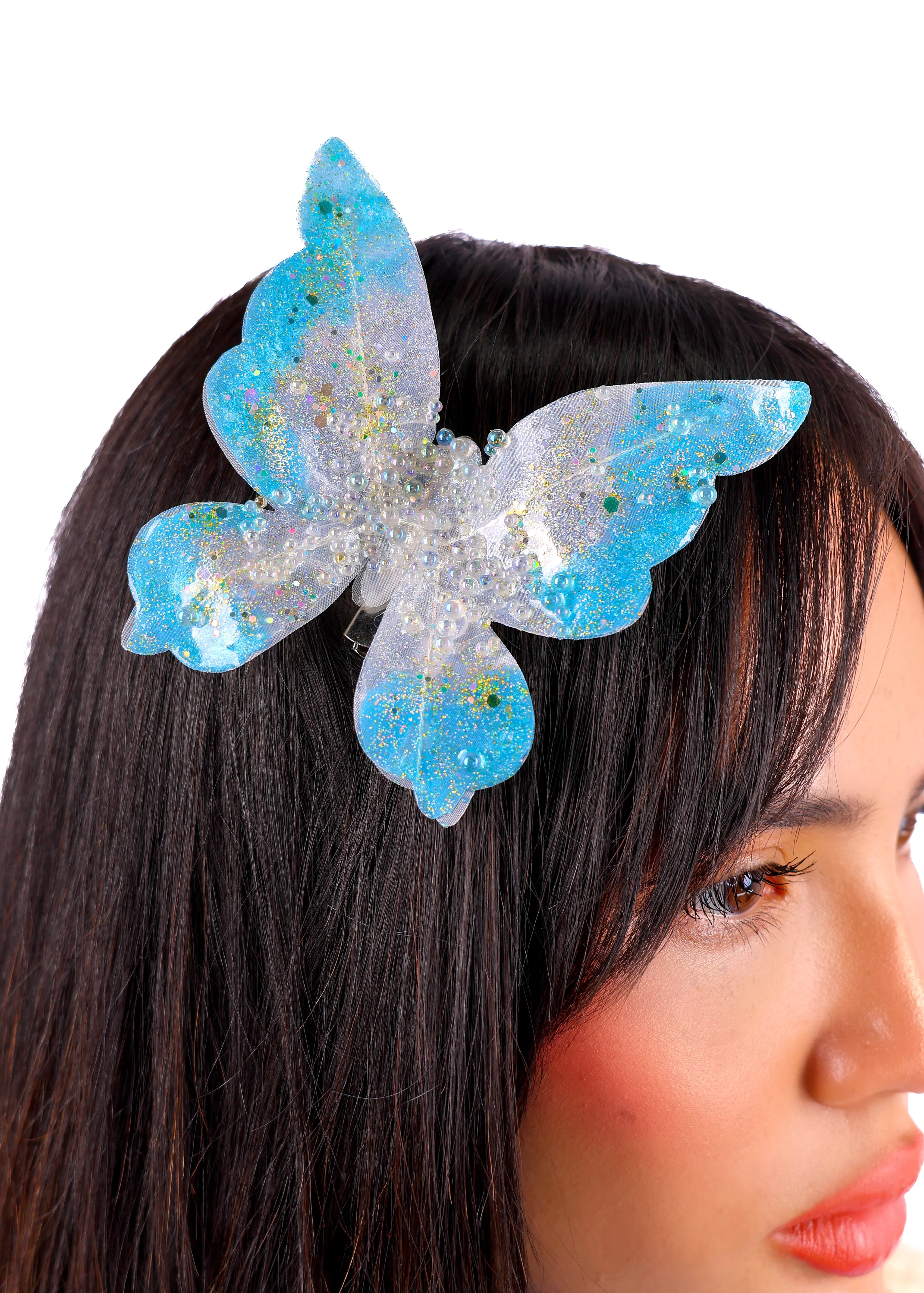 Sky Glitter Genesis Butterfly Clip - Image 2