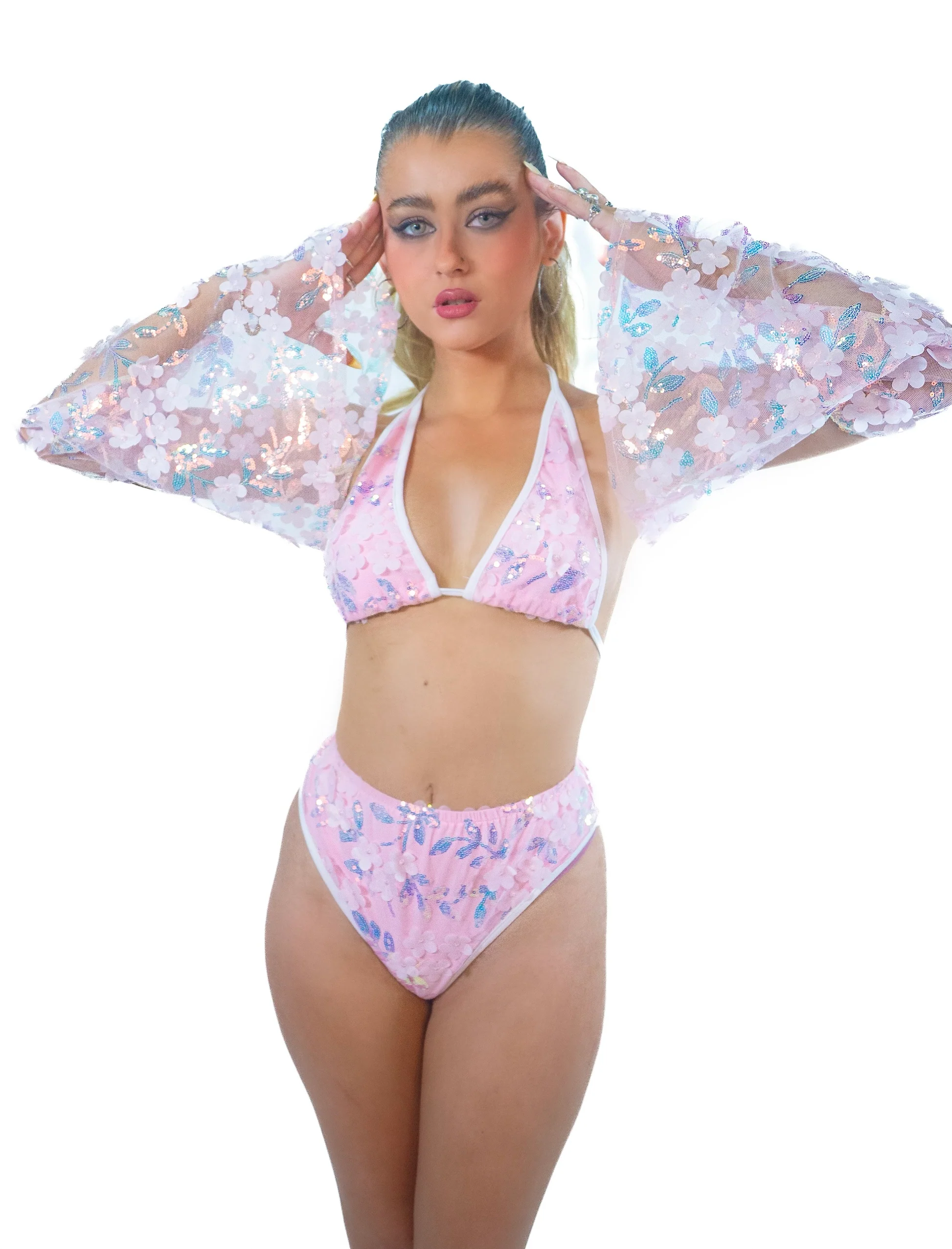 Pink Cloud Fairy Blossom Arm Sleeves - Image 9