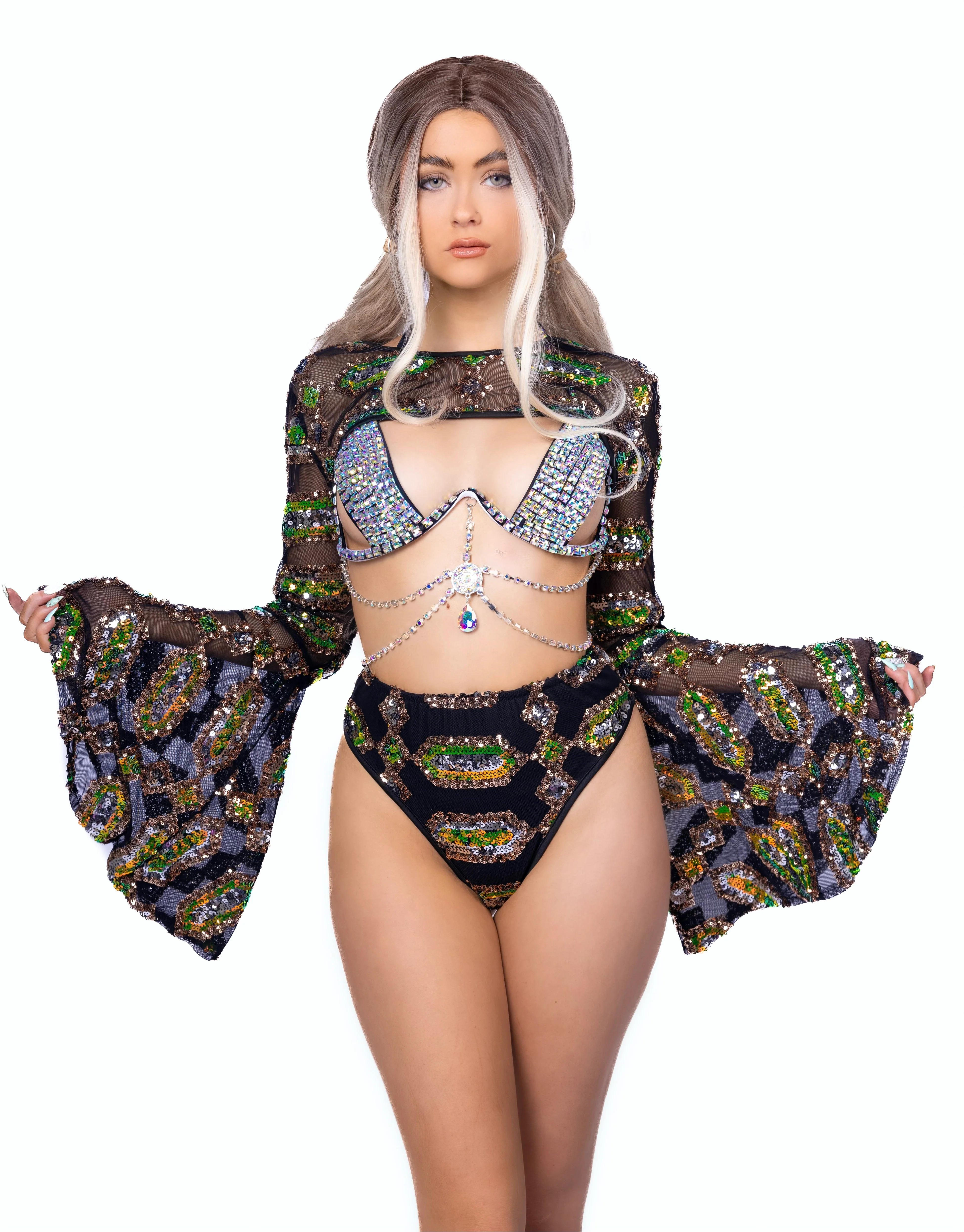 FULL OUTFIT- Cosmic Emerald (3 pcs) - Image 2