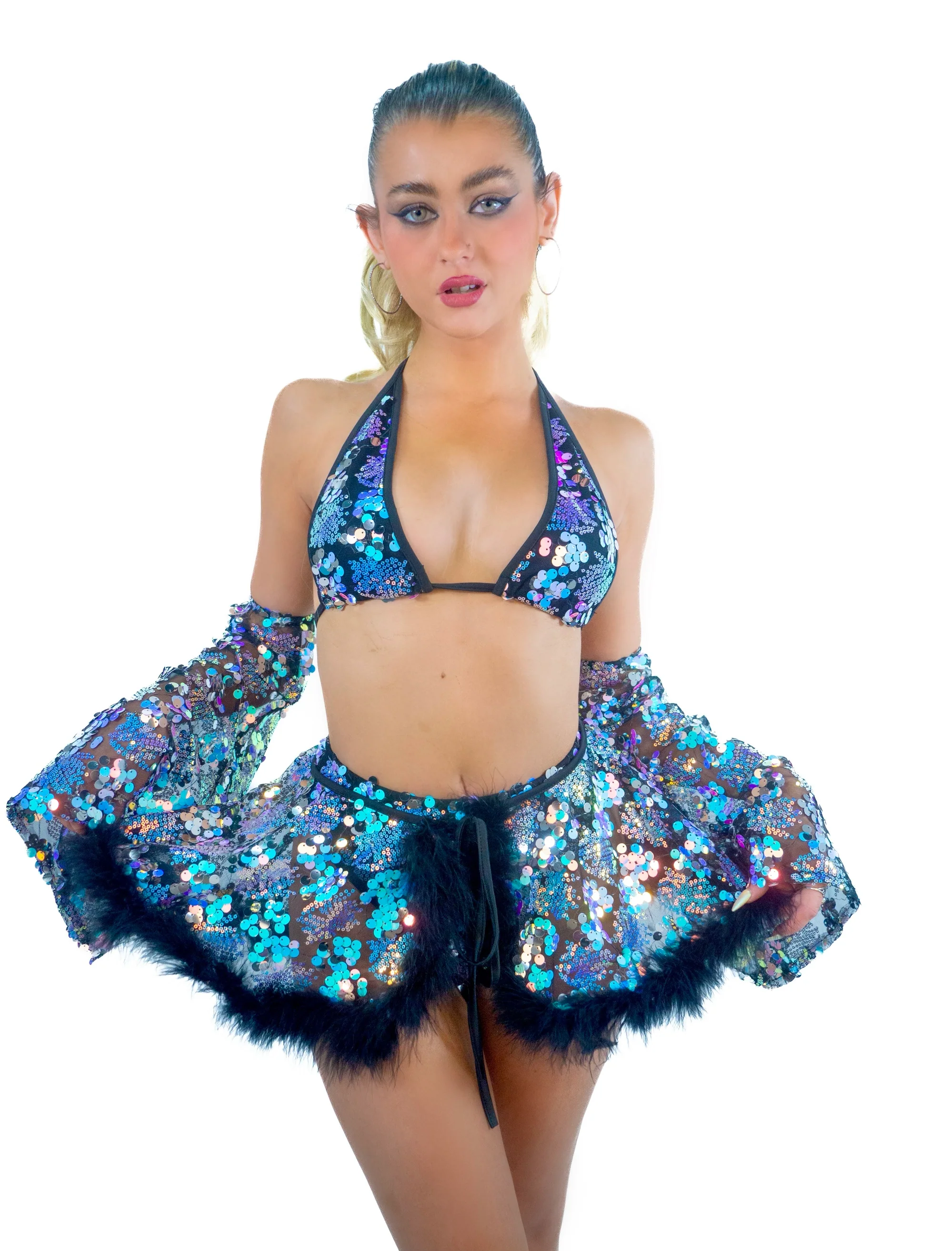 Black Iridescent Fairy Aura Skirt - Image 6