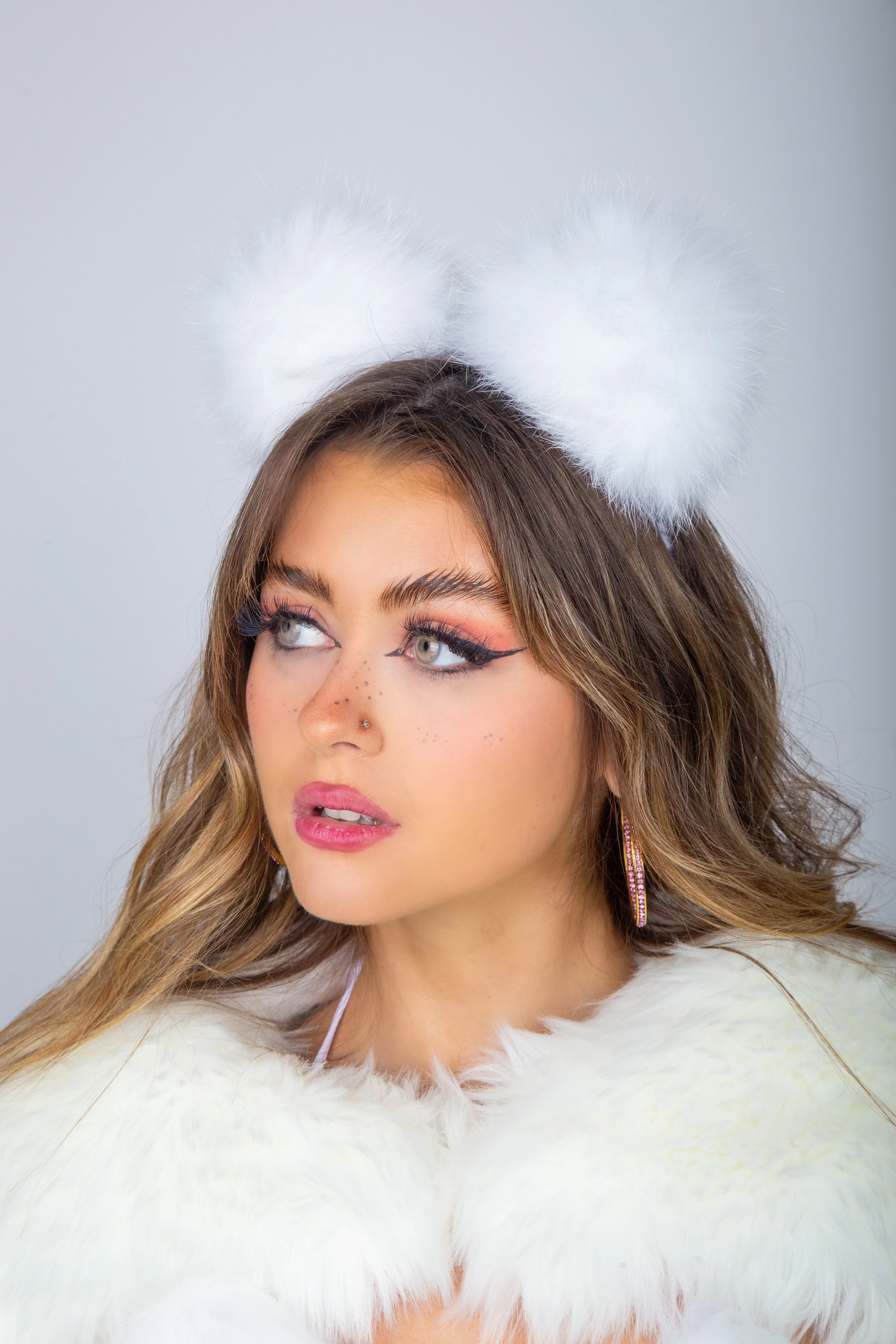 Premium Quality White Fox Headband - Image 2