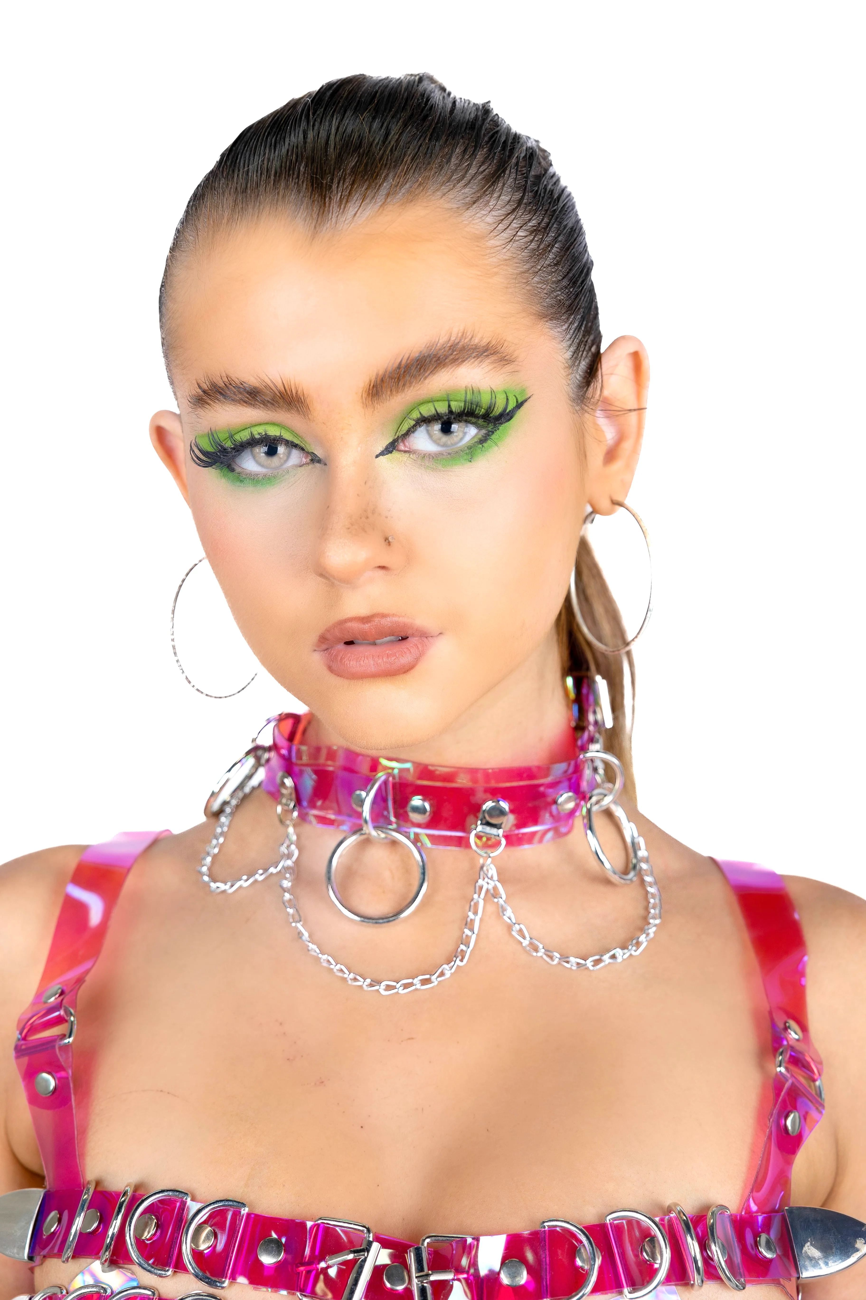 Pink Hoop Holographic Choker - Image 2