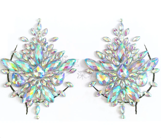 Rhinestone Crystal Jewel Pasties, Body/Chest Jewels - Image 2
