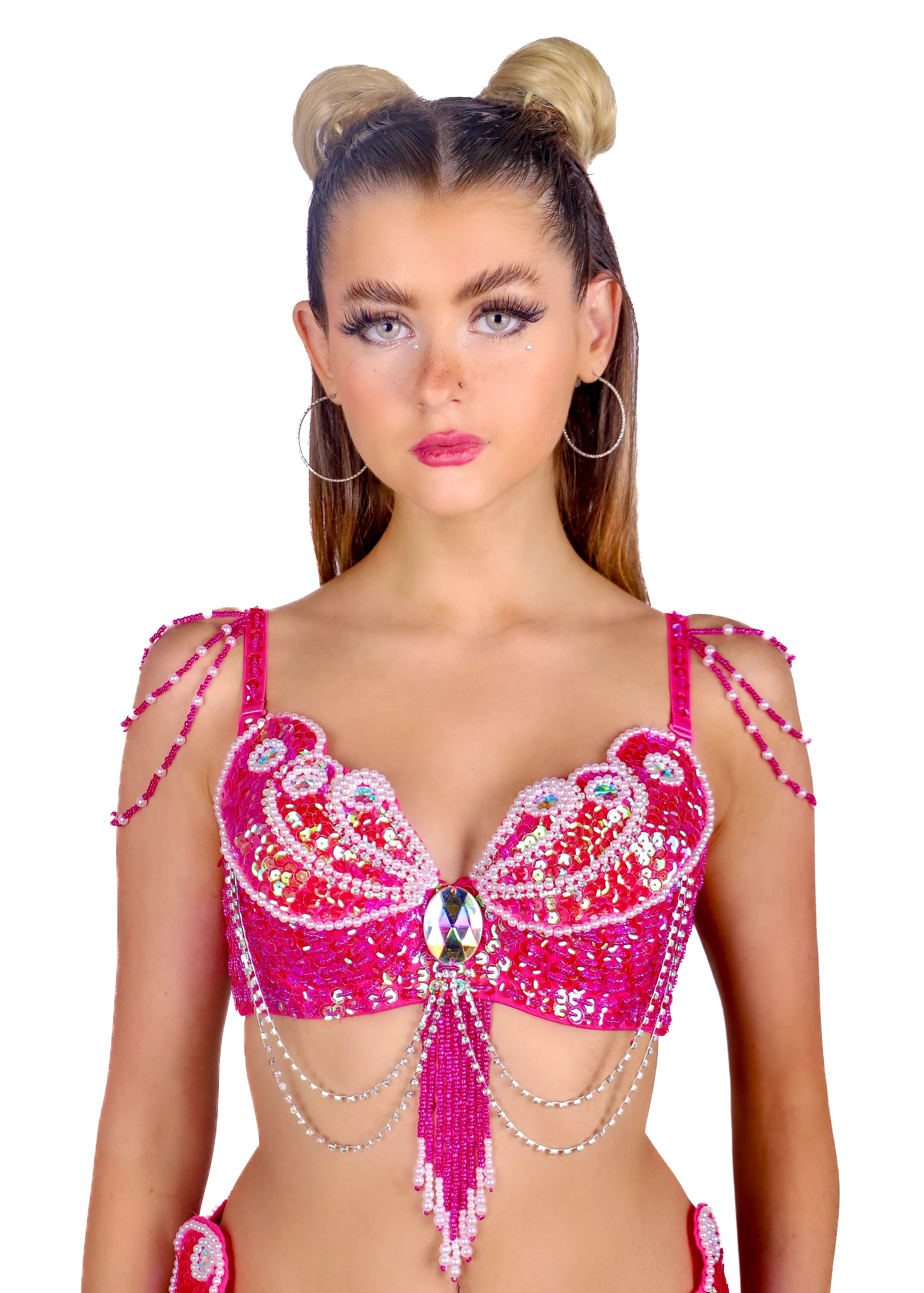 Fuchsia Mermaid Carnival Bra Top
