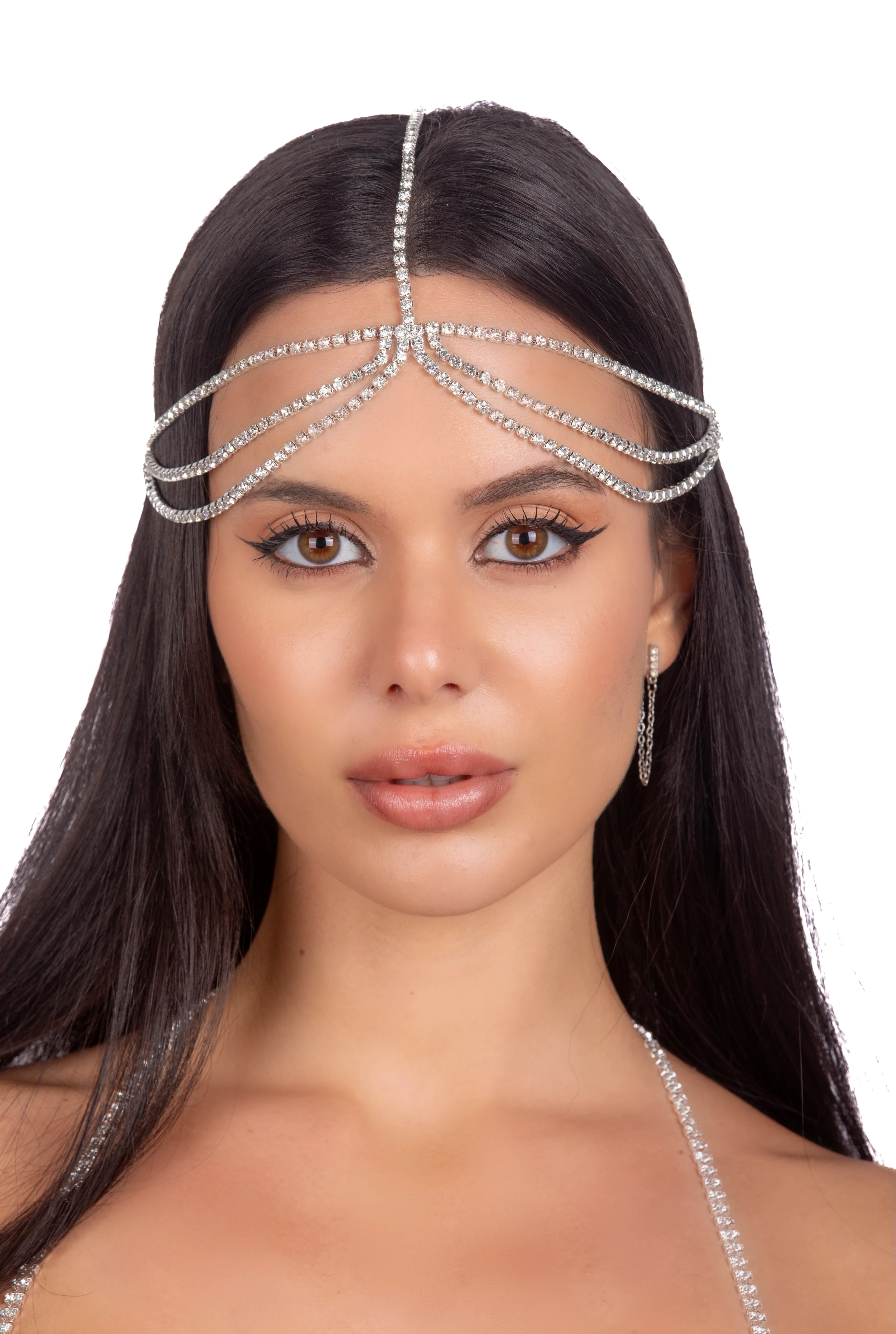 Silver Rhinestone Head Piece - Image 2