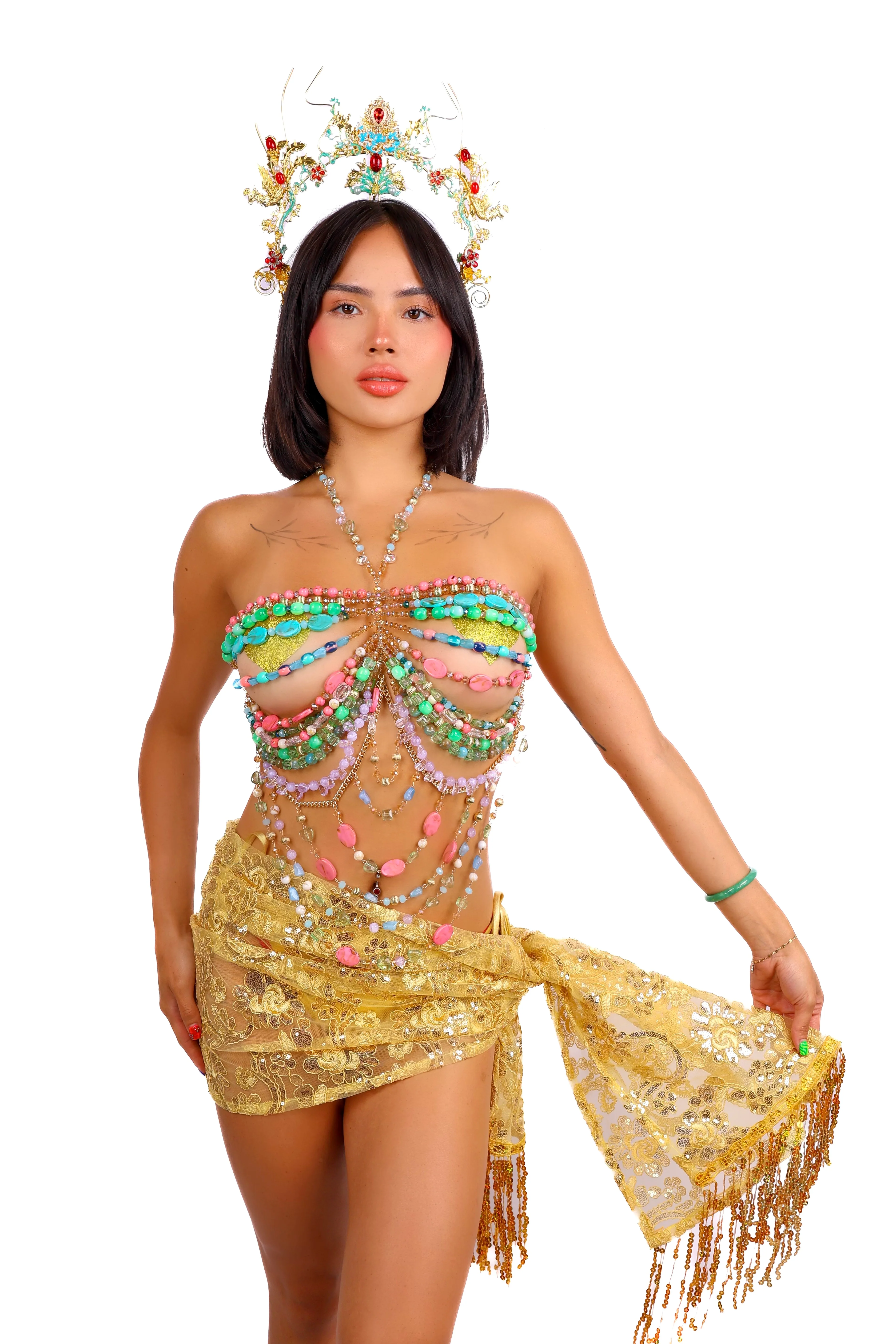FULL OUTFIT- Gold Sacred Bloom Genesis (3 pcs) - Image 2