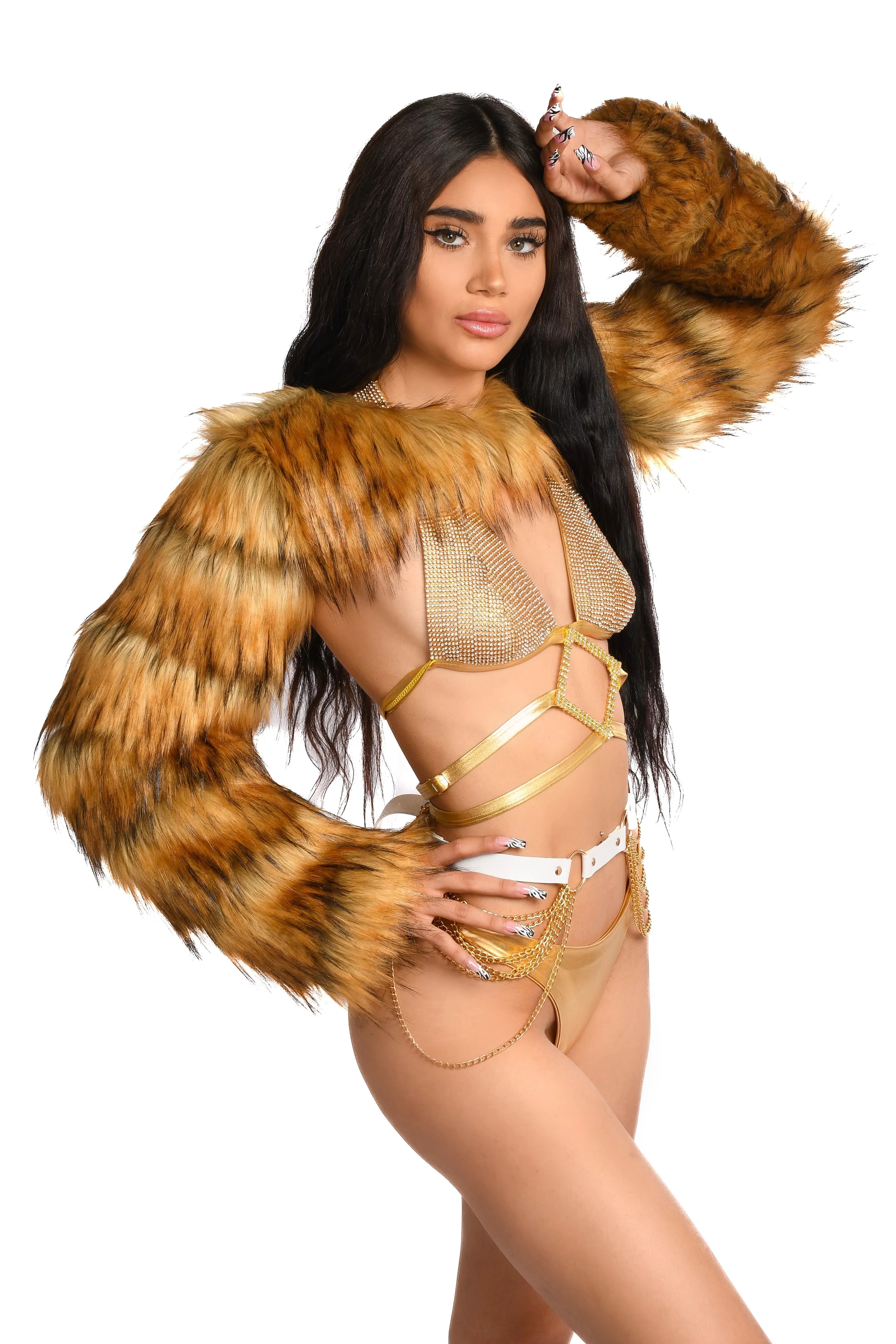 FULL OUTFIT- Fuzzy Gold Bear - Image 2