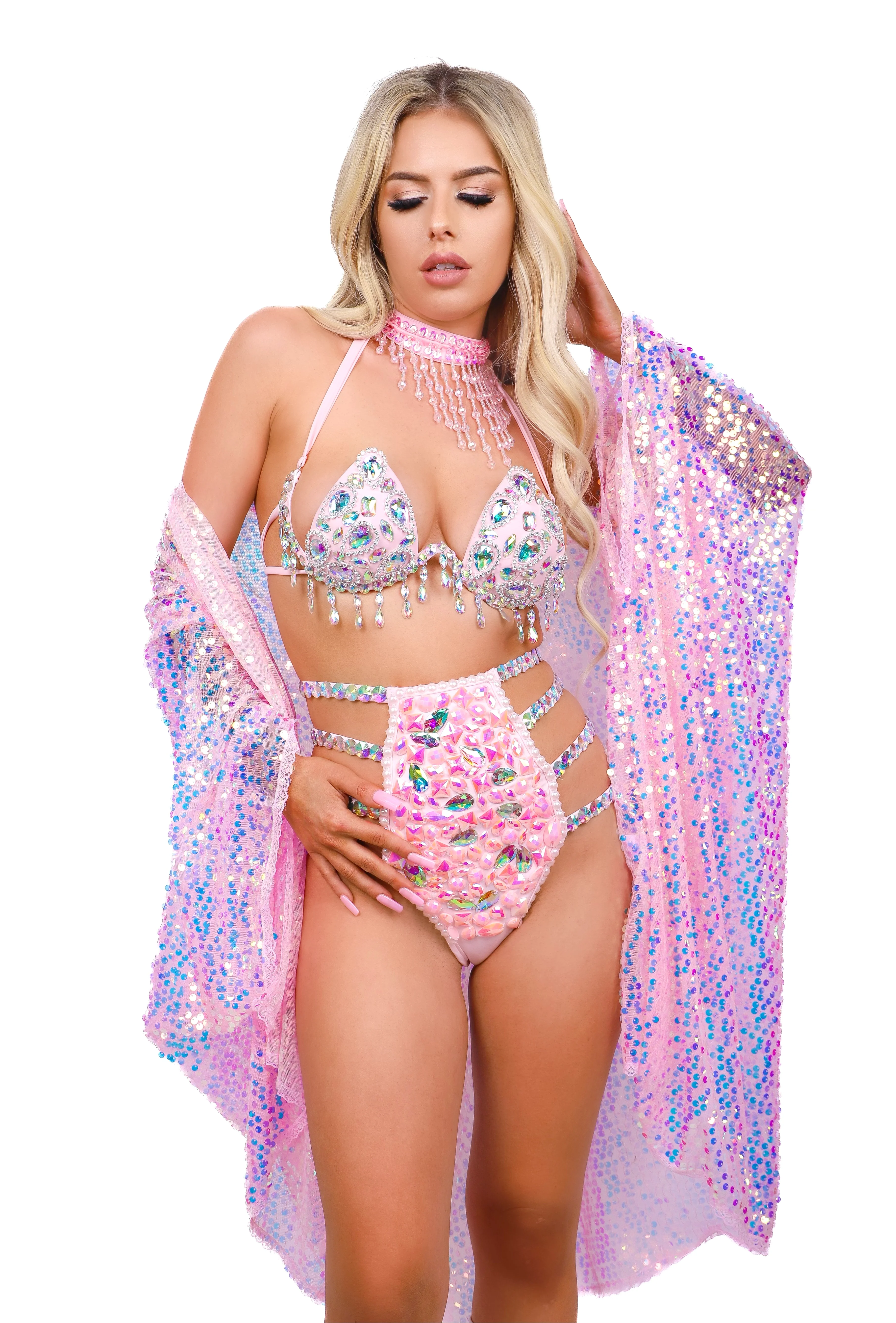 FULL OUTFIT- Pink Fantasy Sequin (4 pcs) - Image 2