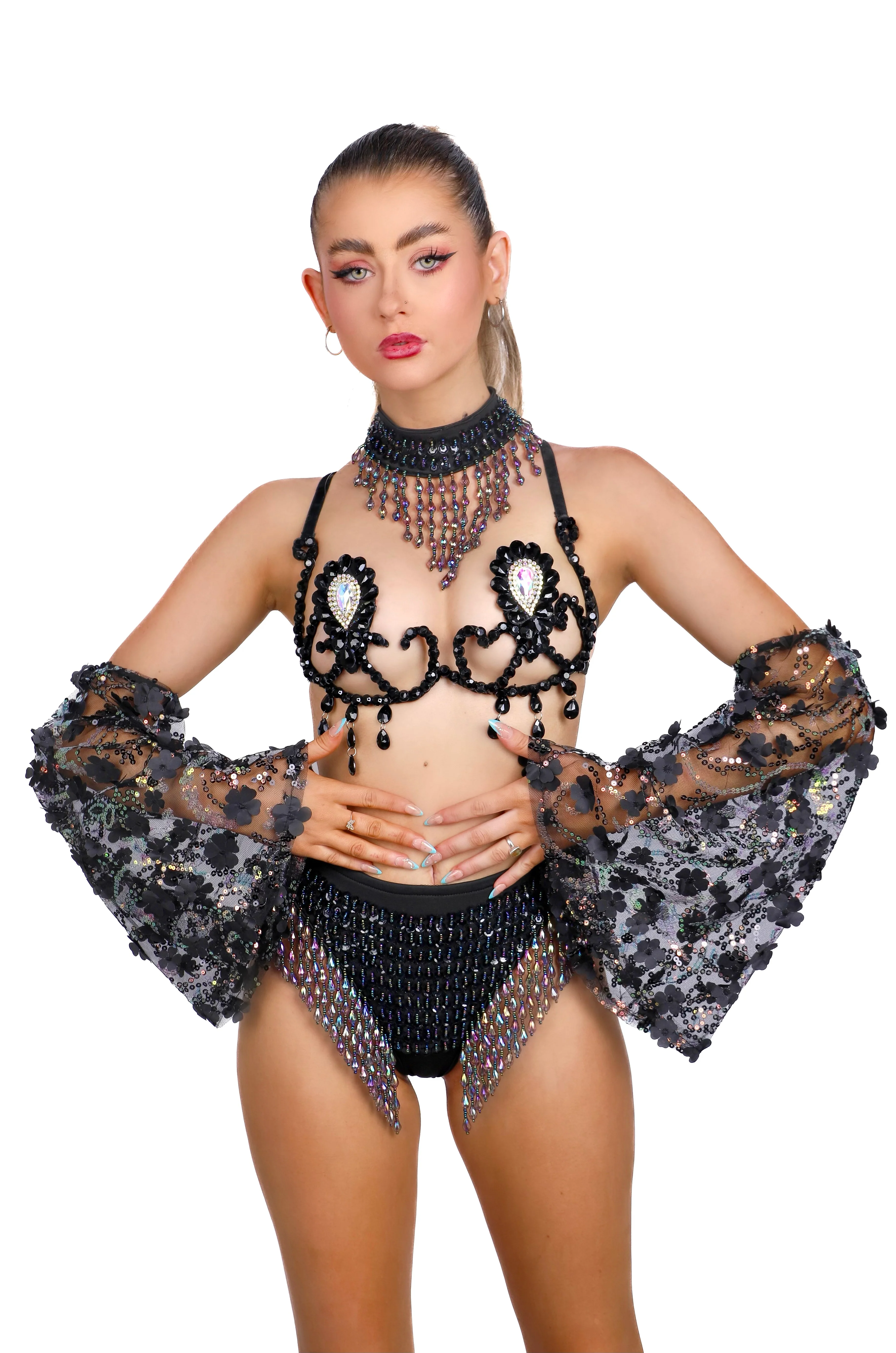 FULL OUTFIT- Midnight Obsidian Daisy (4 pcs) - Image 2