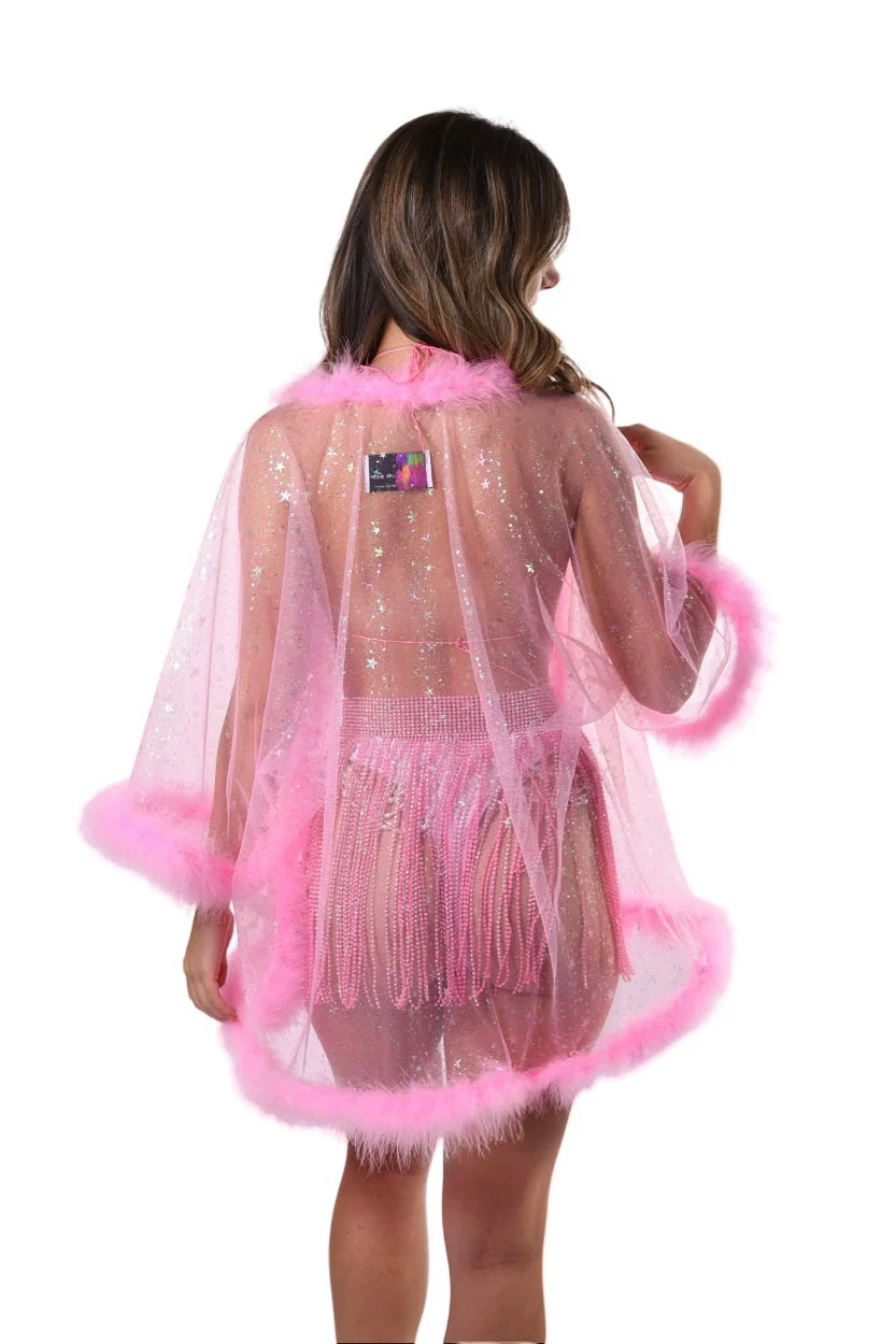 Fuzzy Kimono - Pink Stars - Image 3