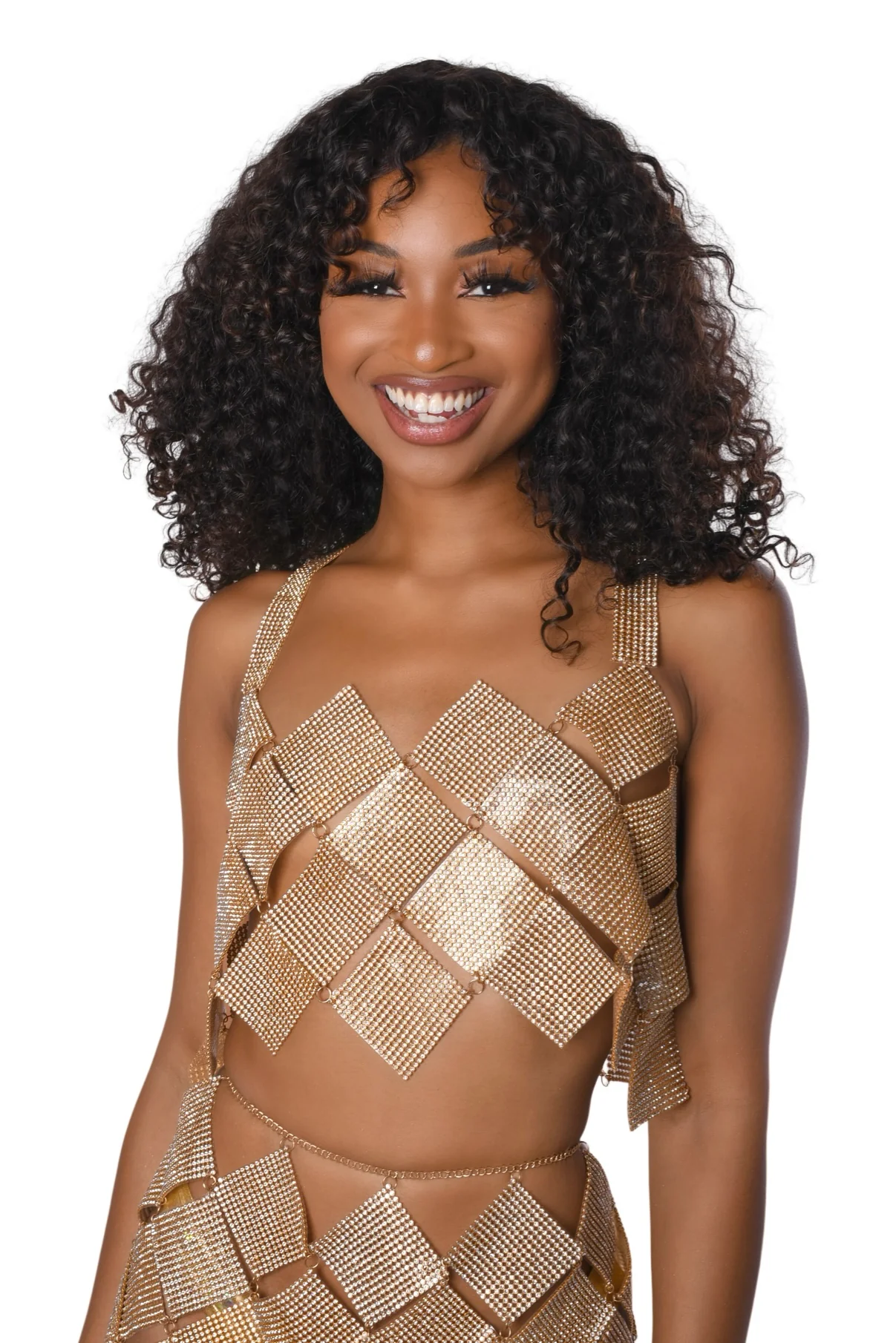 Gold Diamond Girl Rhinestone Top - Image 2