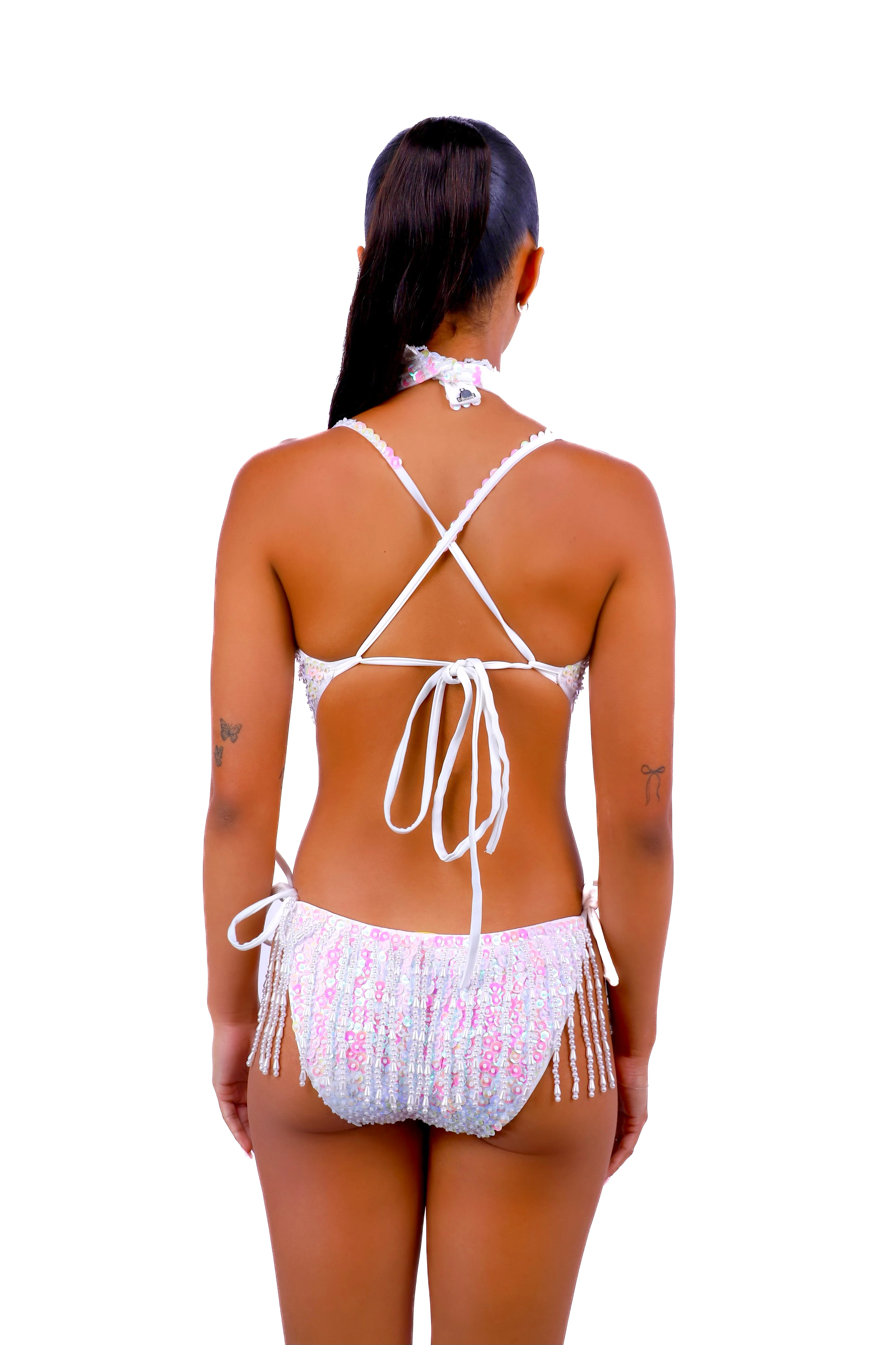Hand Stitched Bodysuit- Iridescent Pink - Image 3