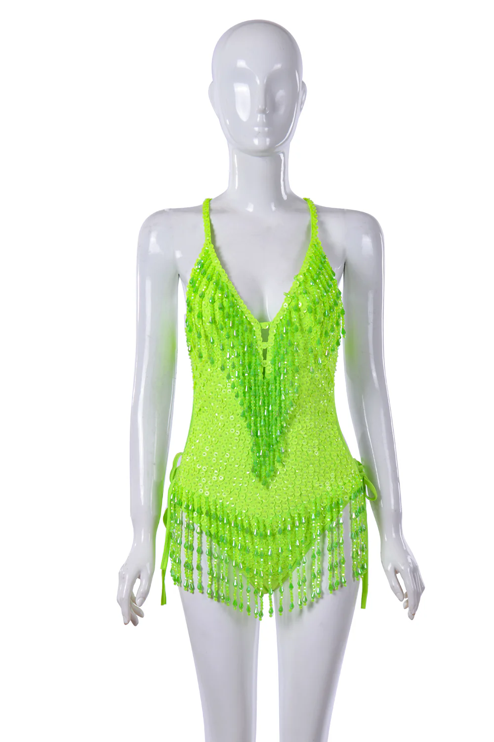 Hand Stitched Bodysuit-Neon Lime - Image 5