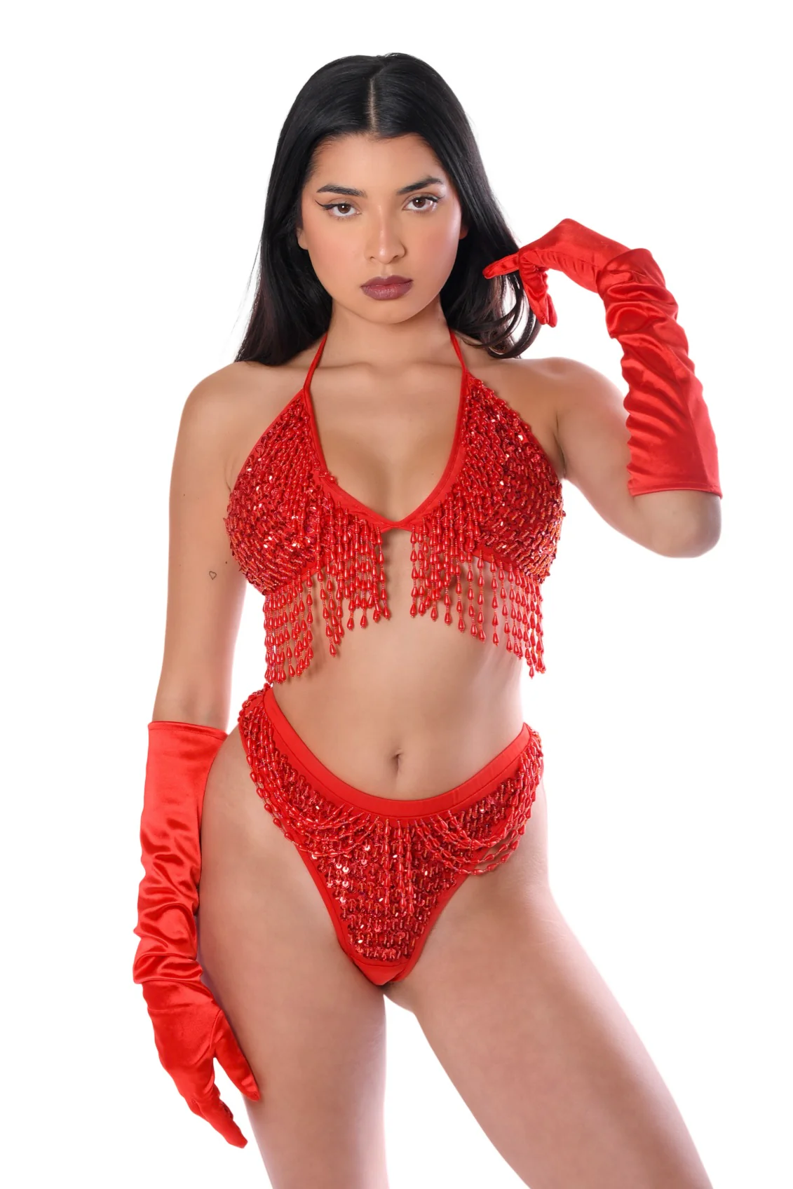 Hand Stitched Sequin Cheeky Bottoms- Valentine - Image 4