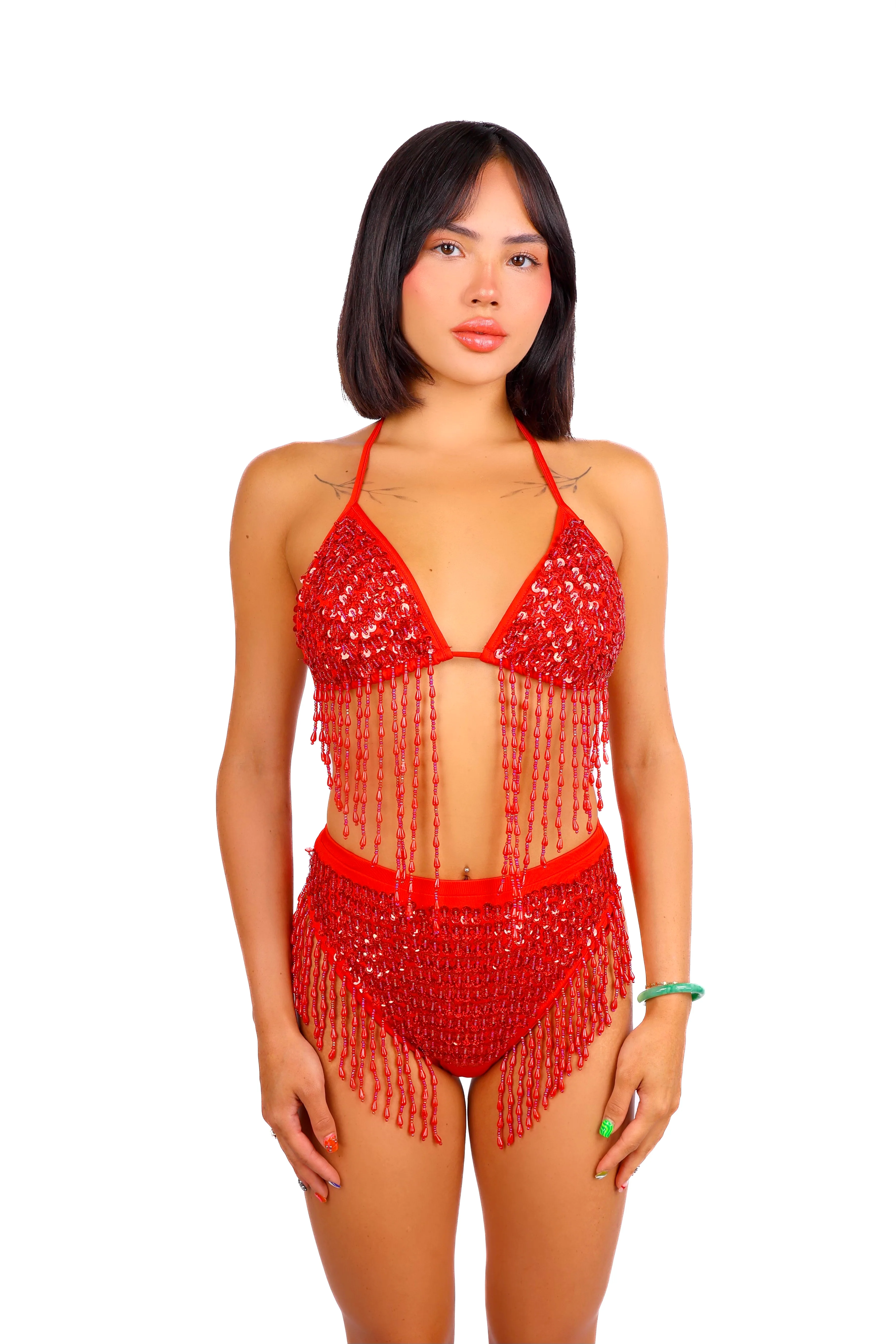 Hand Stitched Sequin Top- Ruby - Image 2