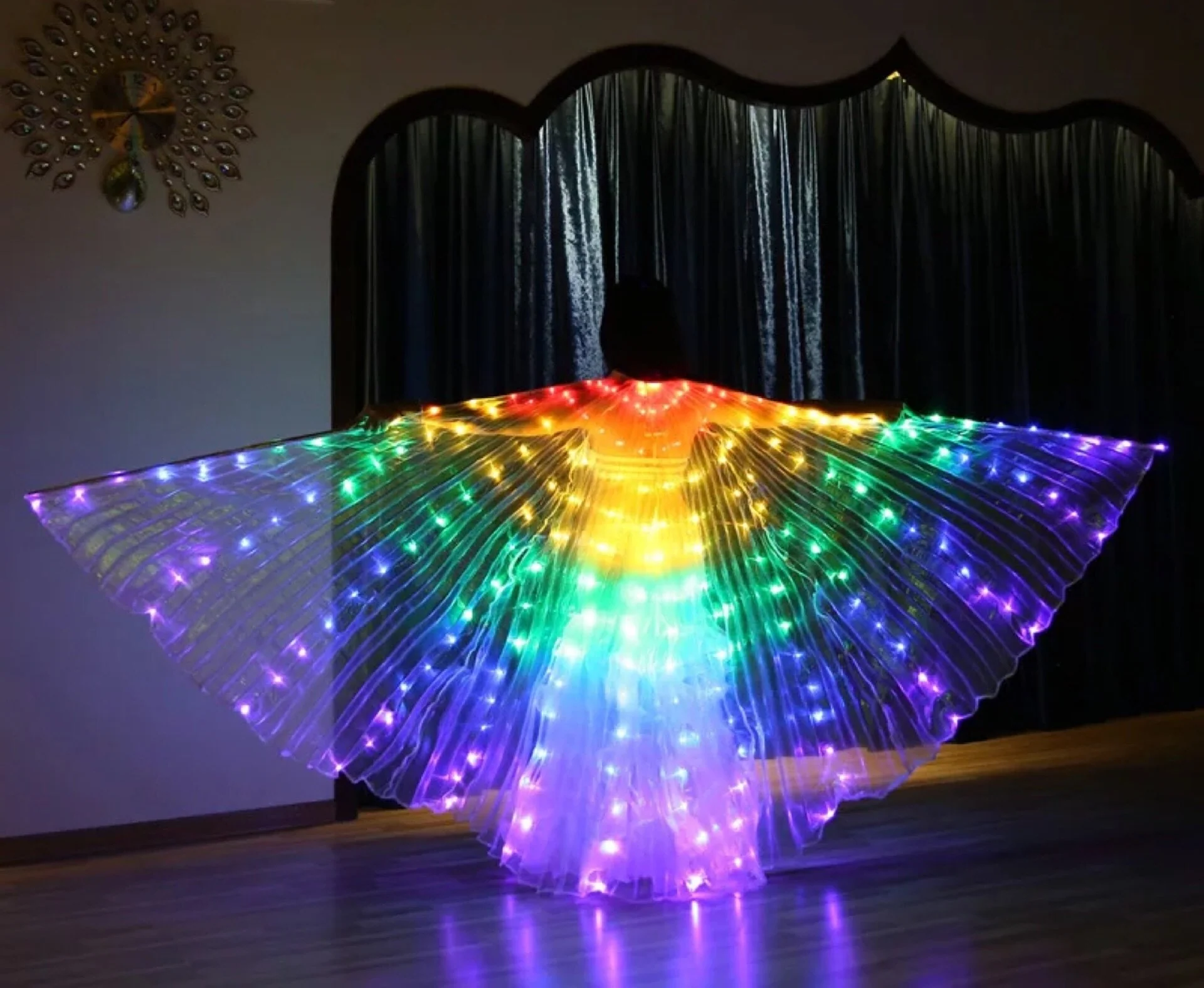 Handmade Rainbow LED Butterfly Wings (300 Lights, Batteries Not Included) - Image 5