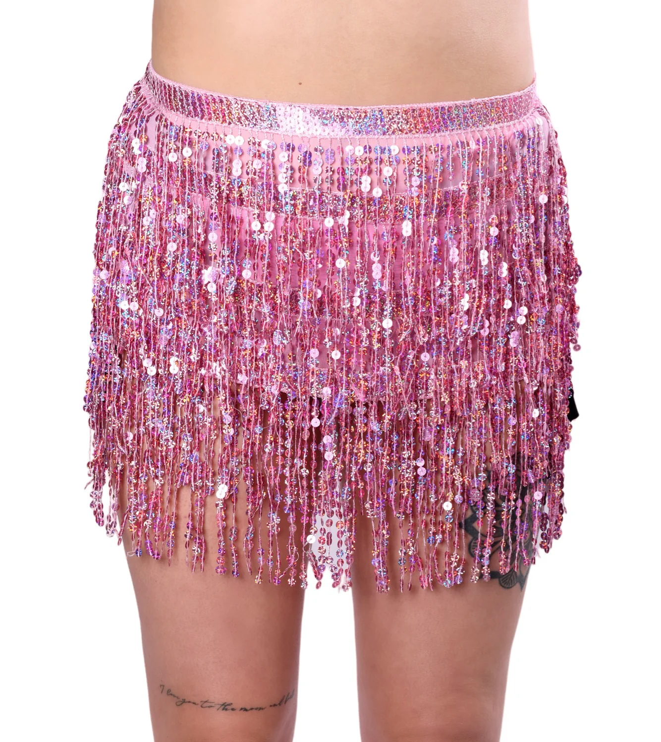 Holographic Sequin Skirt- Cotton Candy