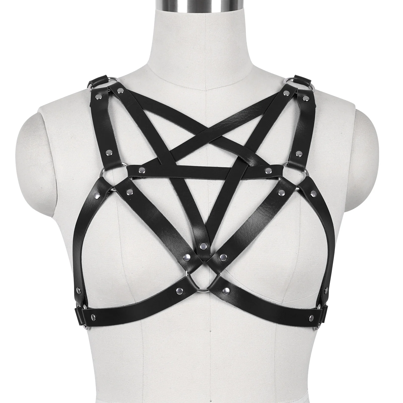 Hex Vegan Leather Harness Top - Image 5