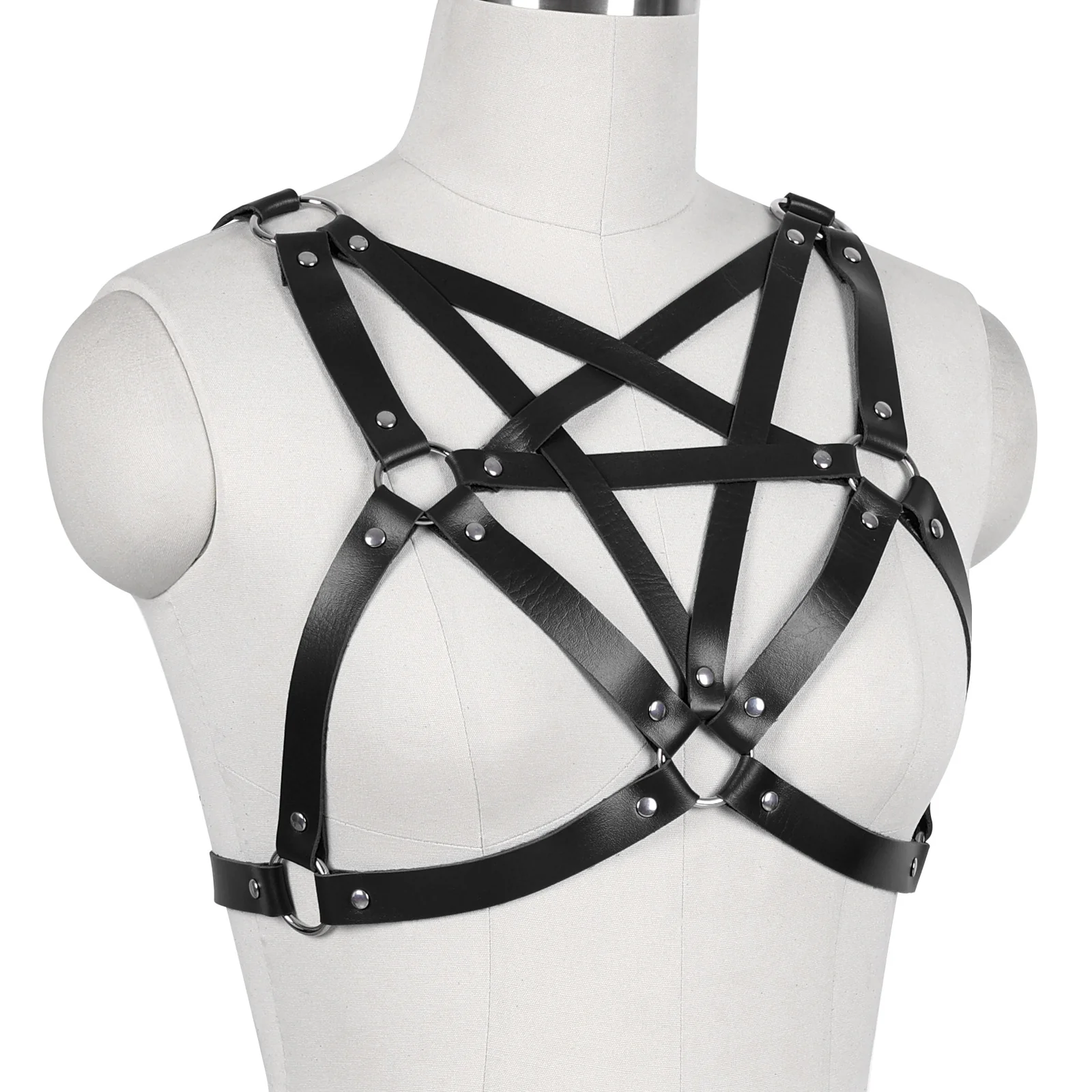 Hex Vegan Leather Harness Top - Image 6