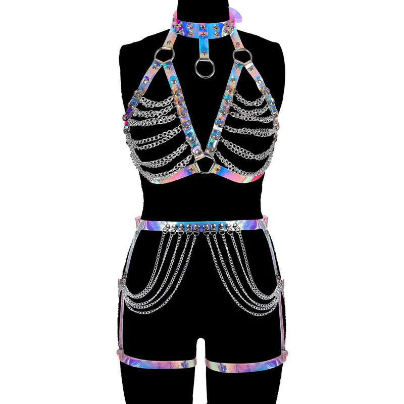 Mermaid Techno Holographic Harness Set