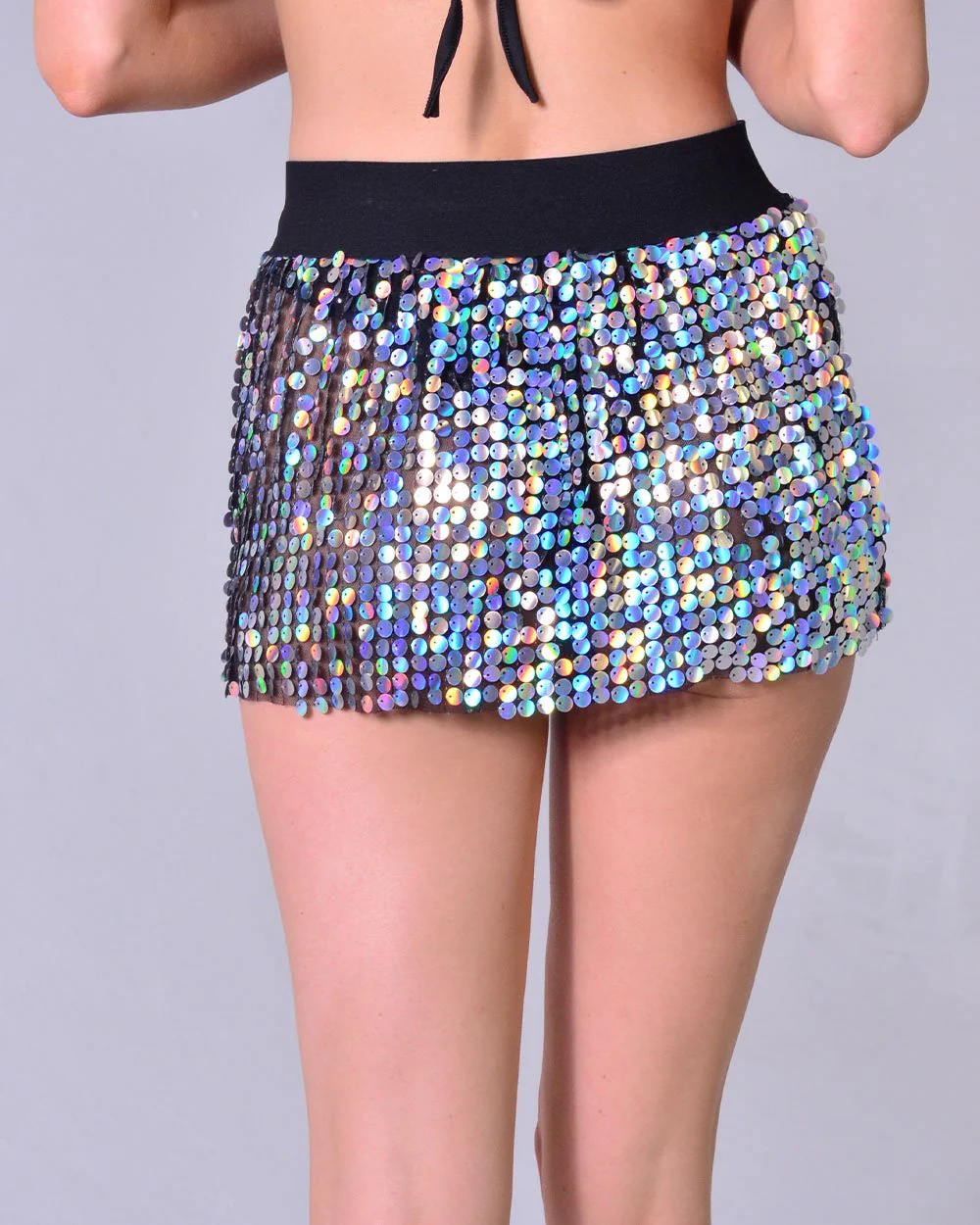 Mini Sequin Skirt - Hologram - Image 2
