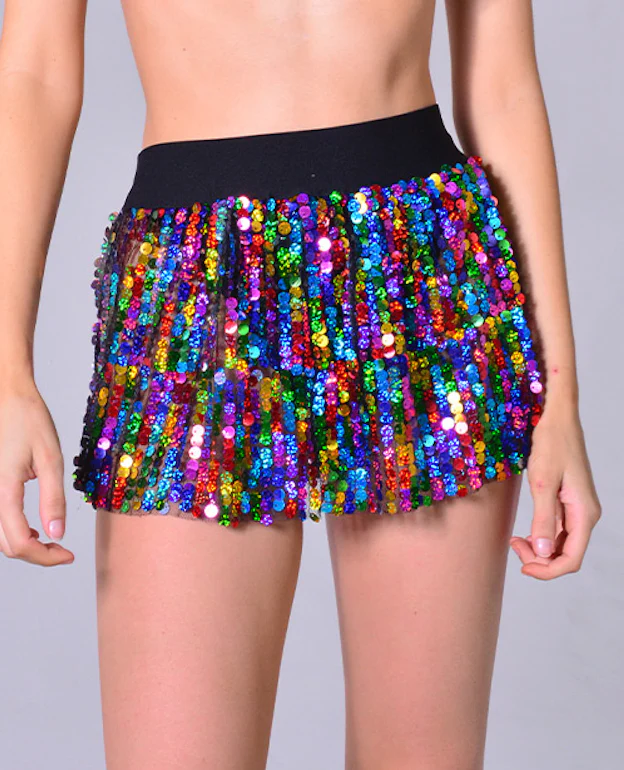 Mini Sequin Skirt - Rainbow