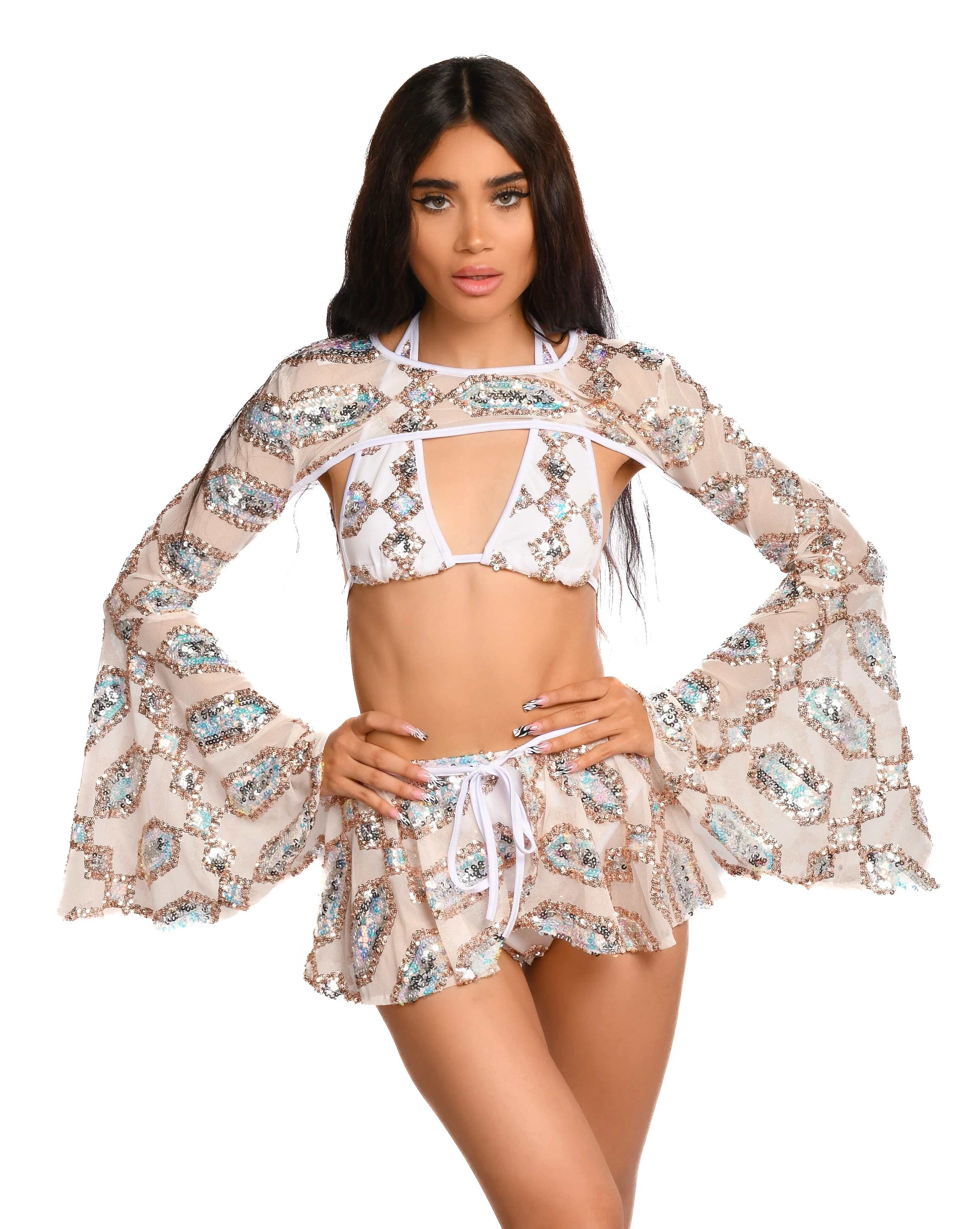 Moonstone Sequin Goddess Arm Sleeves - Image 2