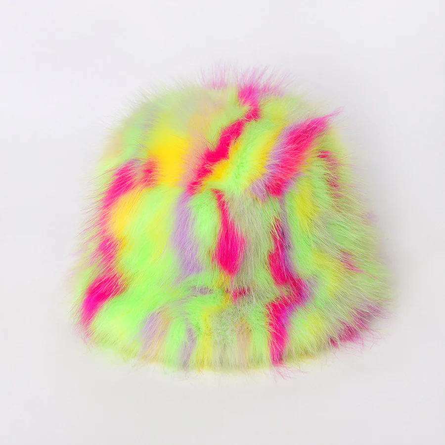Neon Green Fuzzy Hat - Image 4