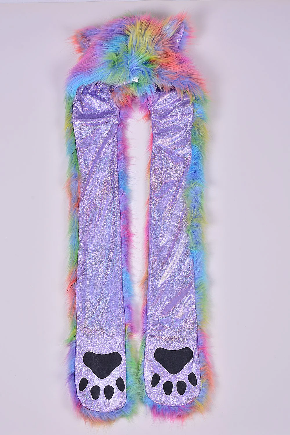 Nocturnal Wonderland Tie Dye Animal Fur Hood - Image 6
