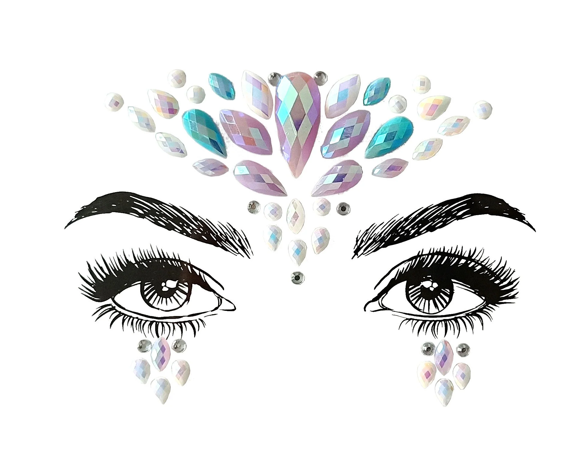 Pastel Rhinestone Crystal Face Jewels - Image 2