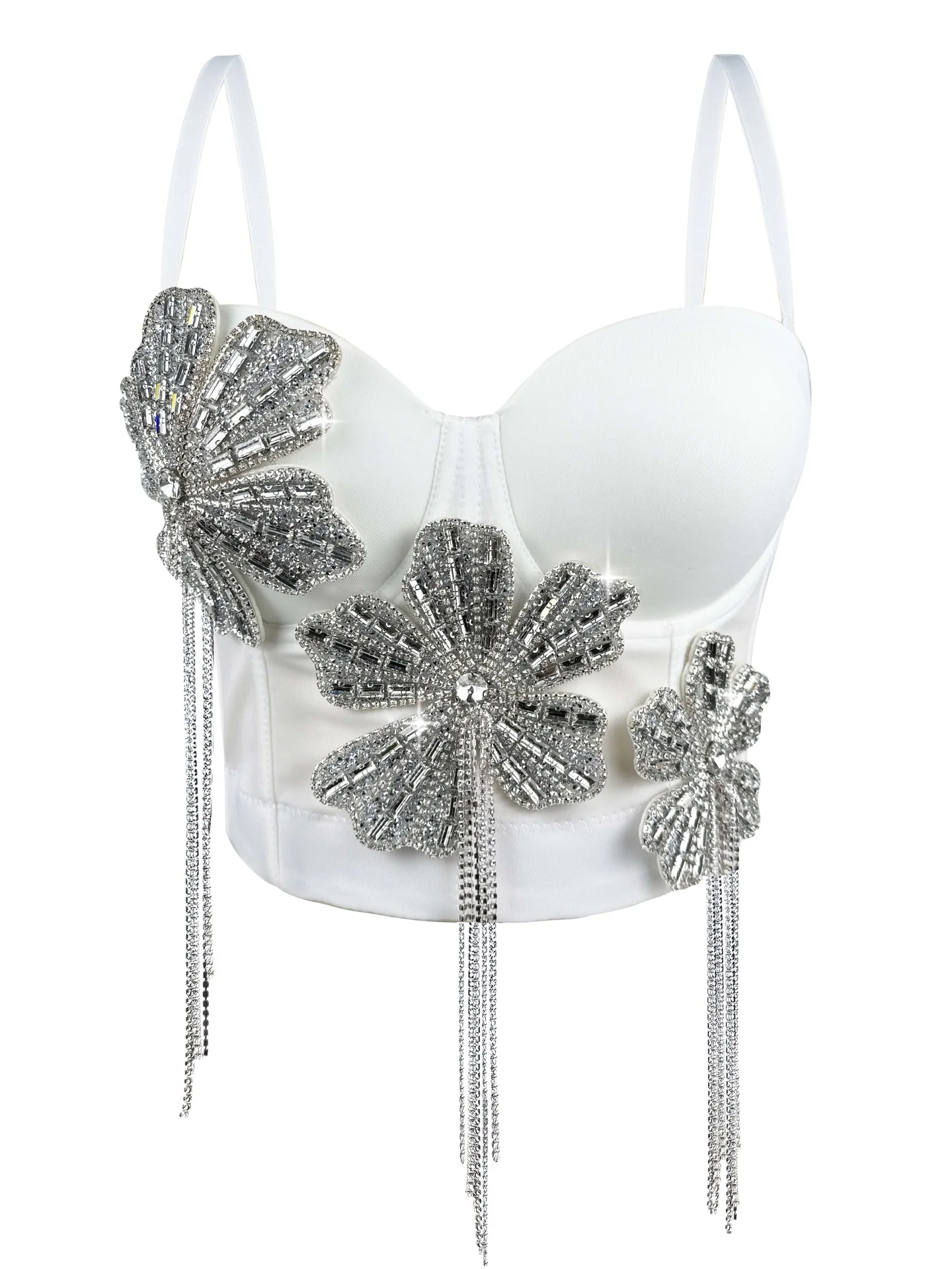 Flower Rhinestone Corset Top - Image 2