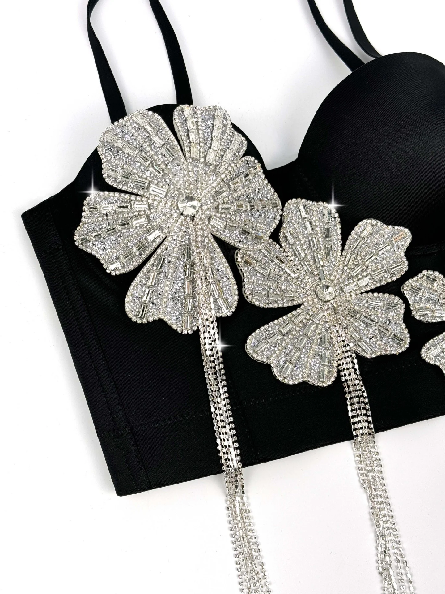 Flower Rhinestone Corset Top - Image 3