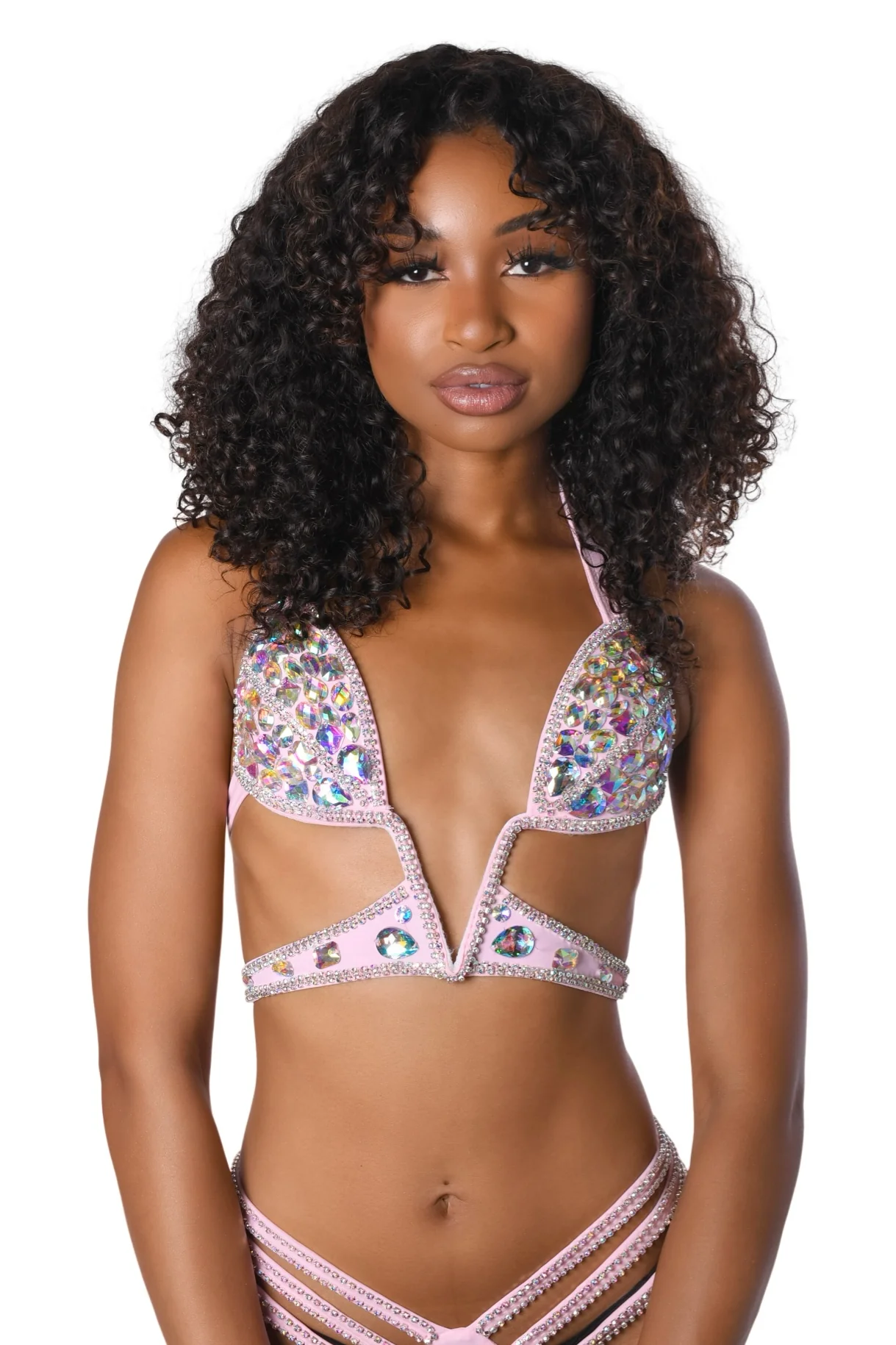 Pink Angel Rhinestone Bra Top - Image 4