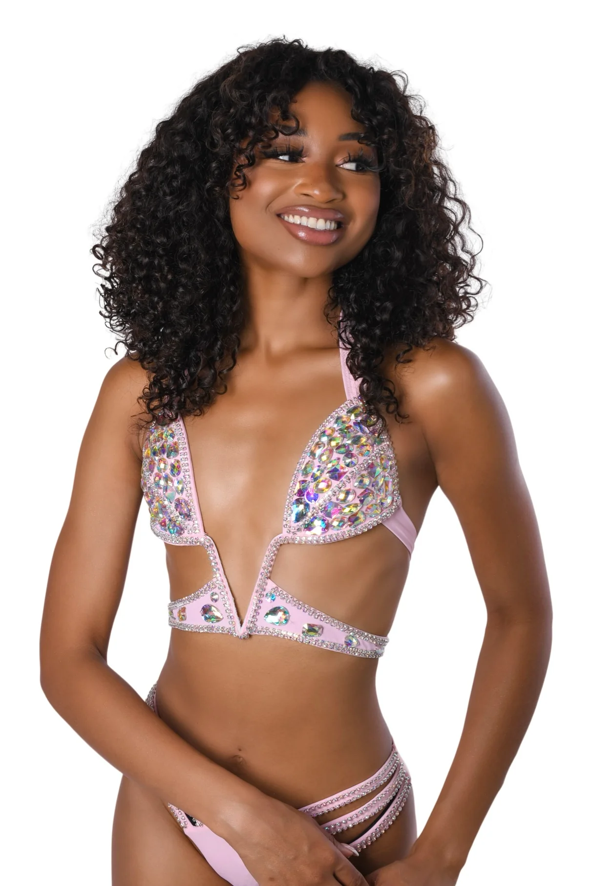 Pink Angel Rhinestone Bra Top - Image 5