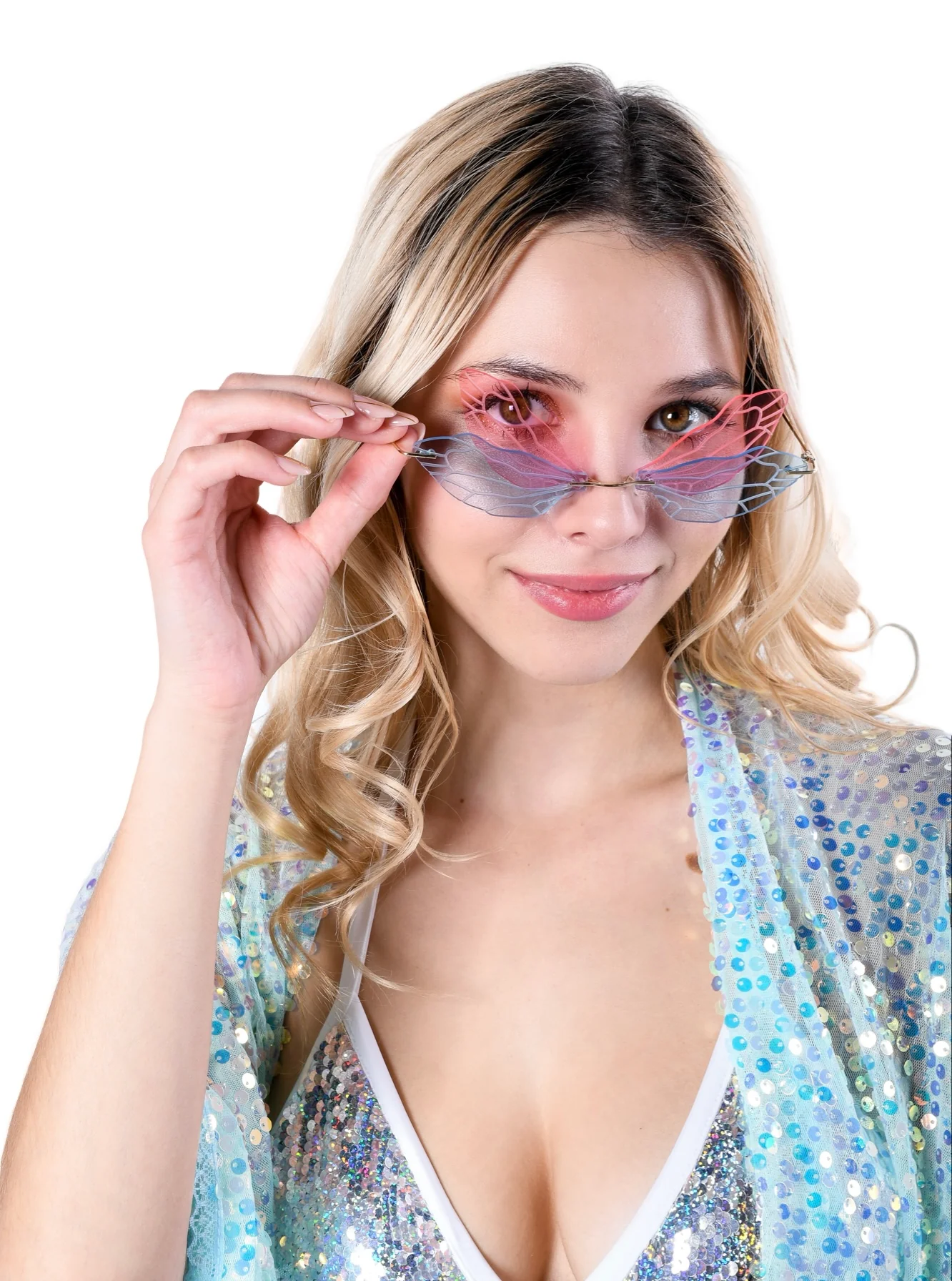 Pink/Blue Butterfly Sunglasses - Image 2