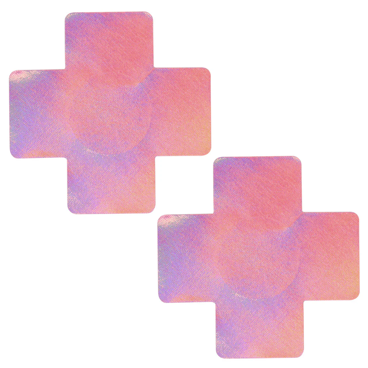 Pinky Holographic Cross Pasties - Image 2