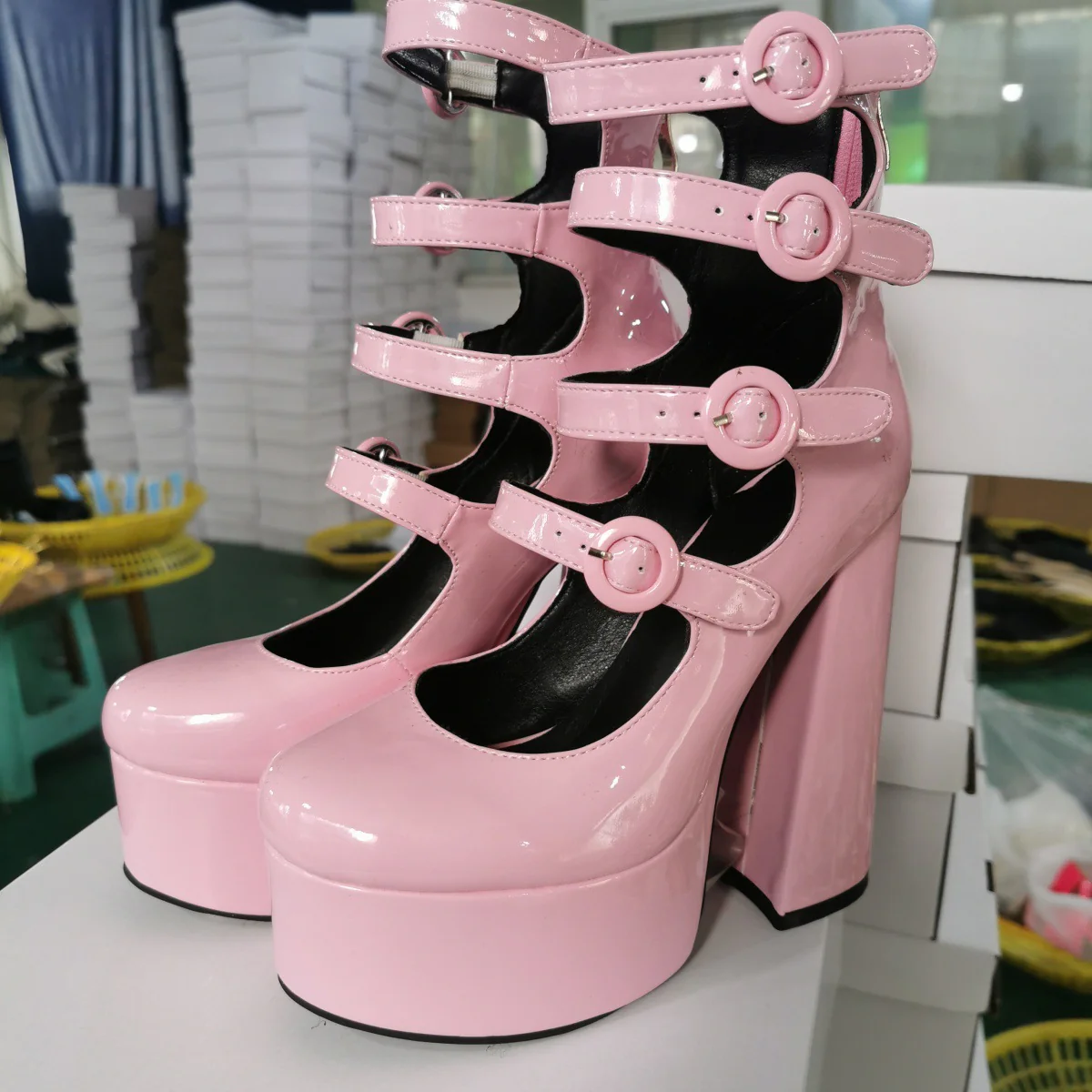 Rave Princess Platform Heels - Shine Pink - Image 5