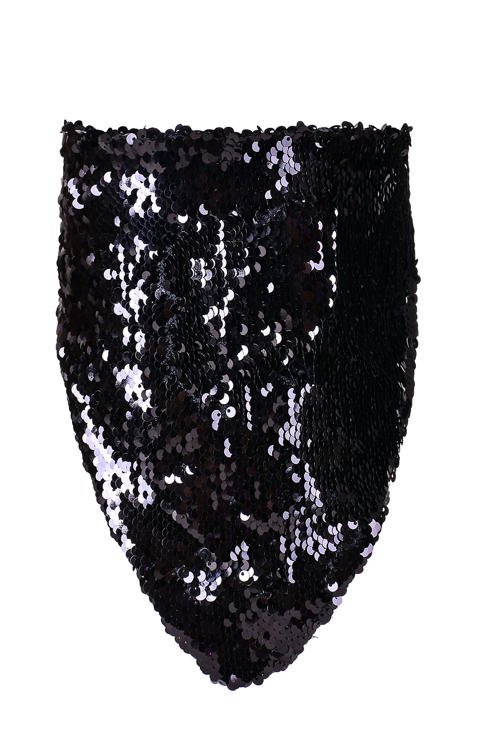 Reversible Sequin Bandana & Face Mask - Black - Image 3