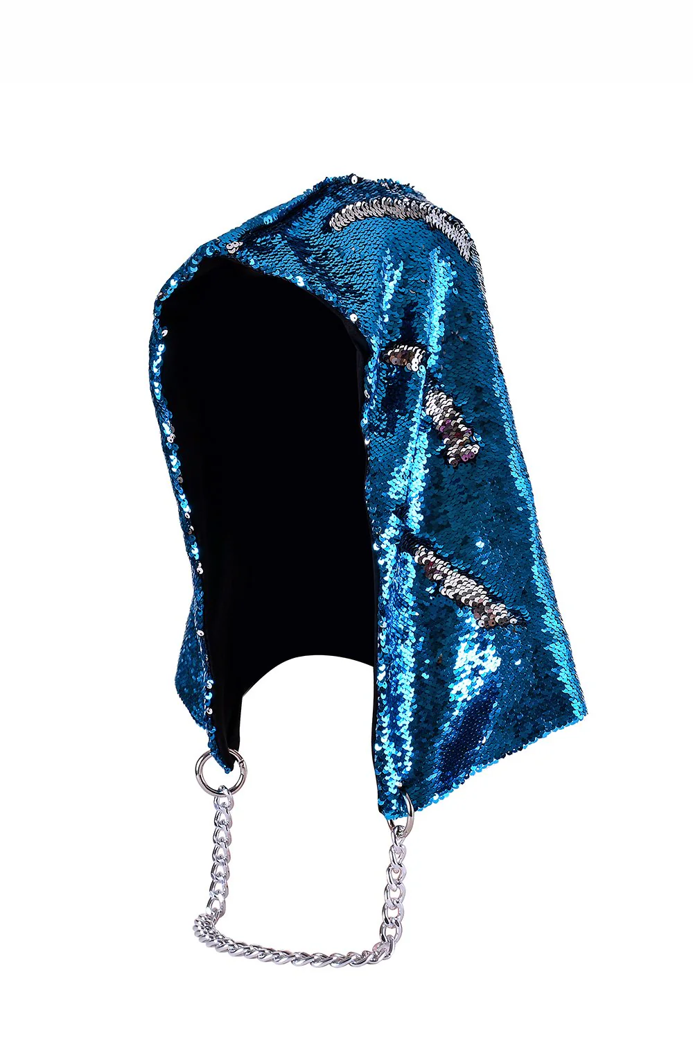 Reversible Sequin Hood - Sky Blue - Image 4