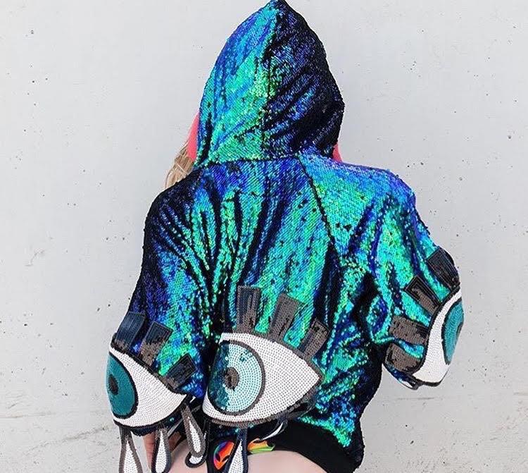 Reversible Sequin Jacket - Mermaid Cropped Disco Jacket (One Size) - Image 2