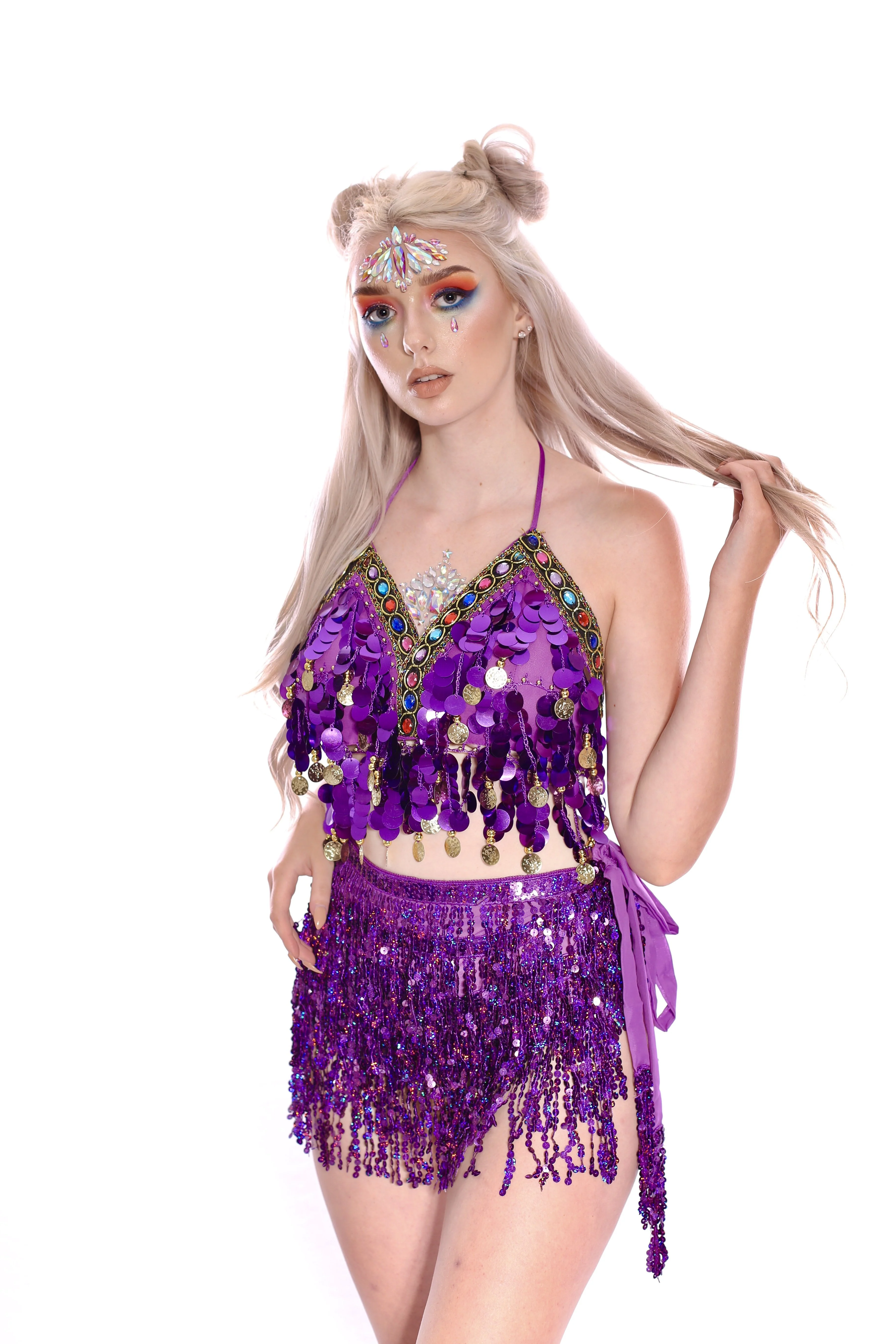 Reversible Sequin Skirt - Violet Orchid - Image 3
