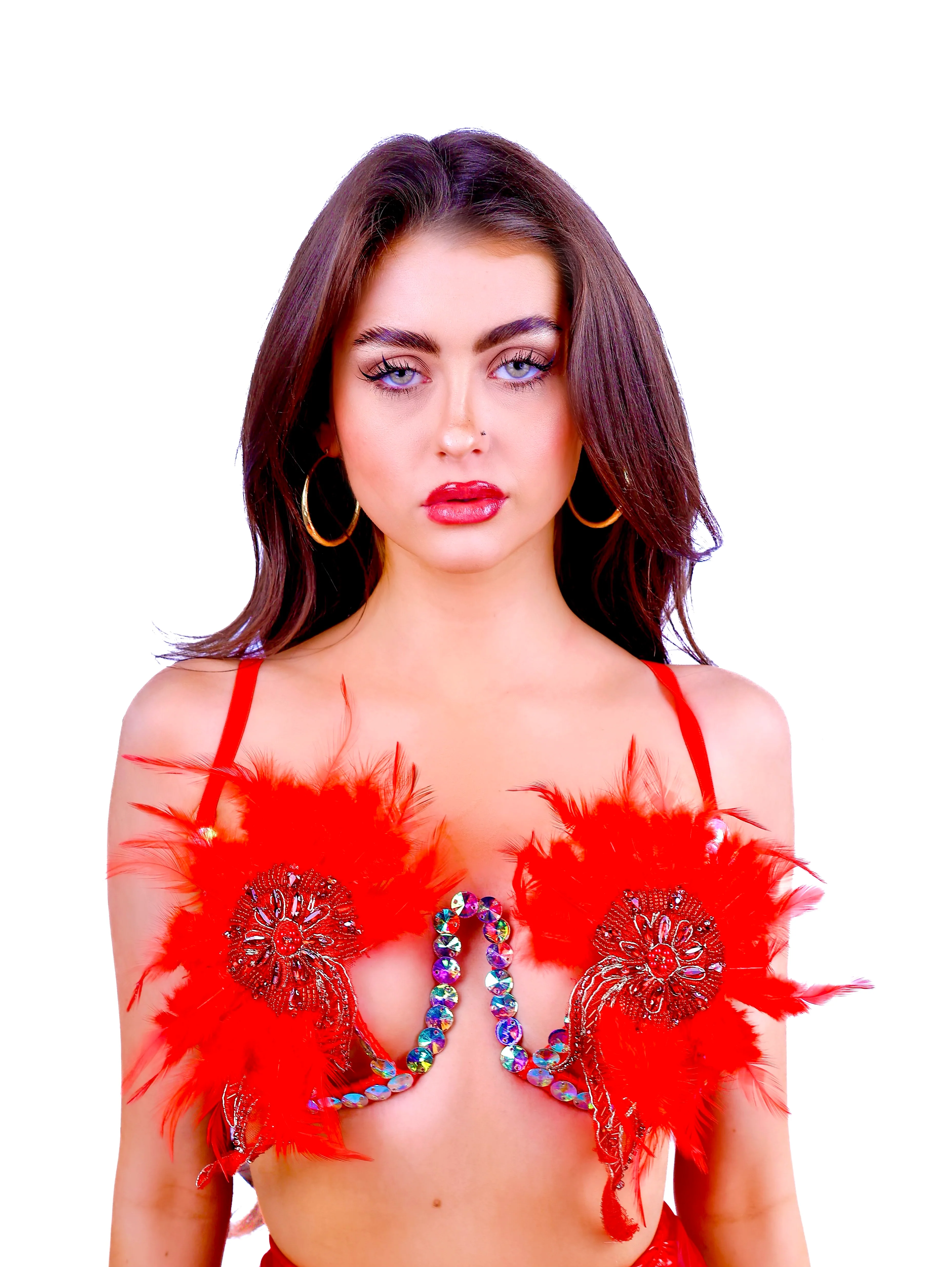 Ruby Feather Carnival Bra Top