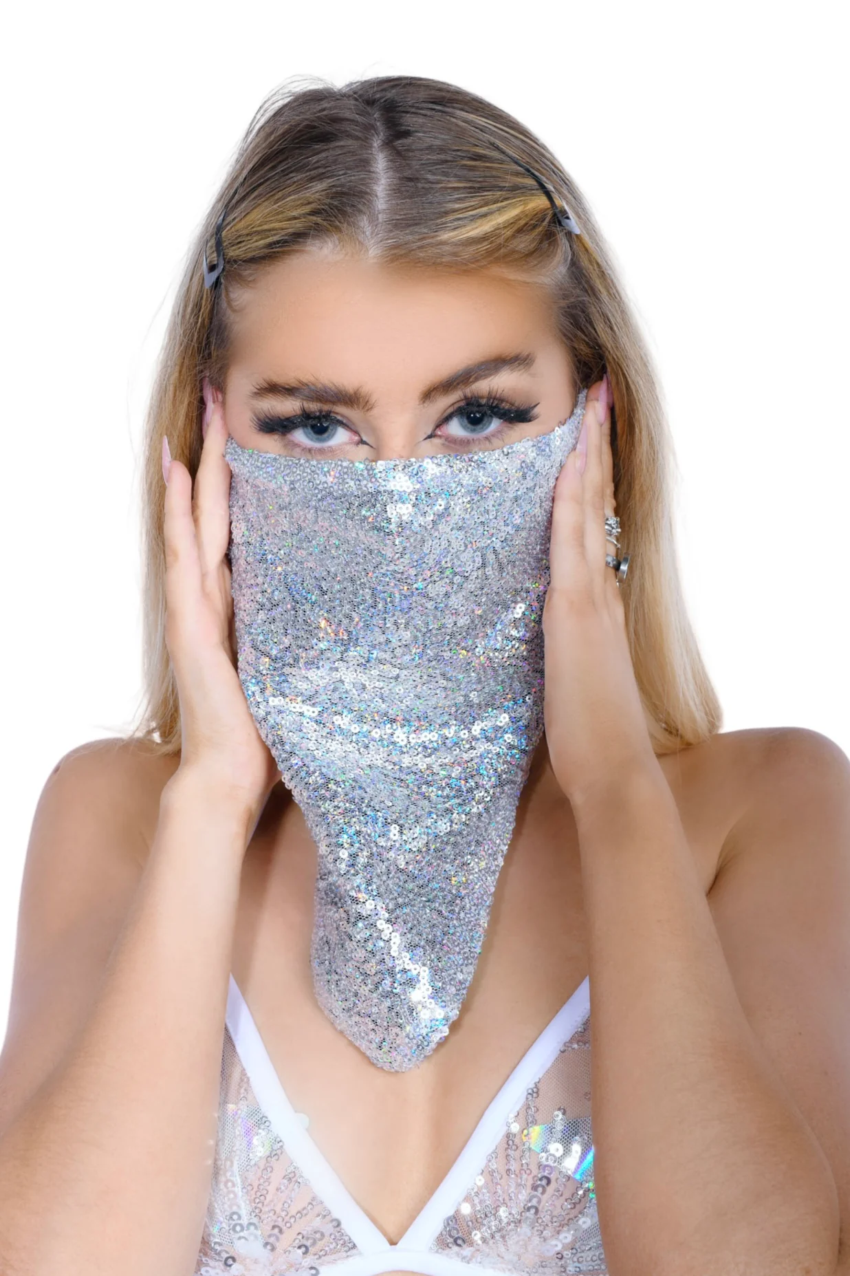 Sequin Bandana & Face Mask - Holographic - Image 2