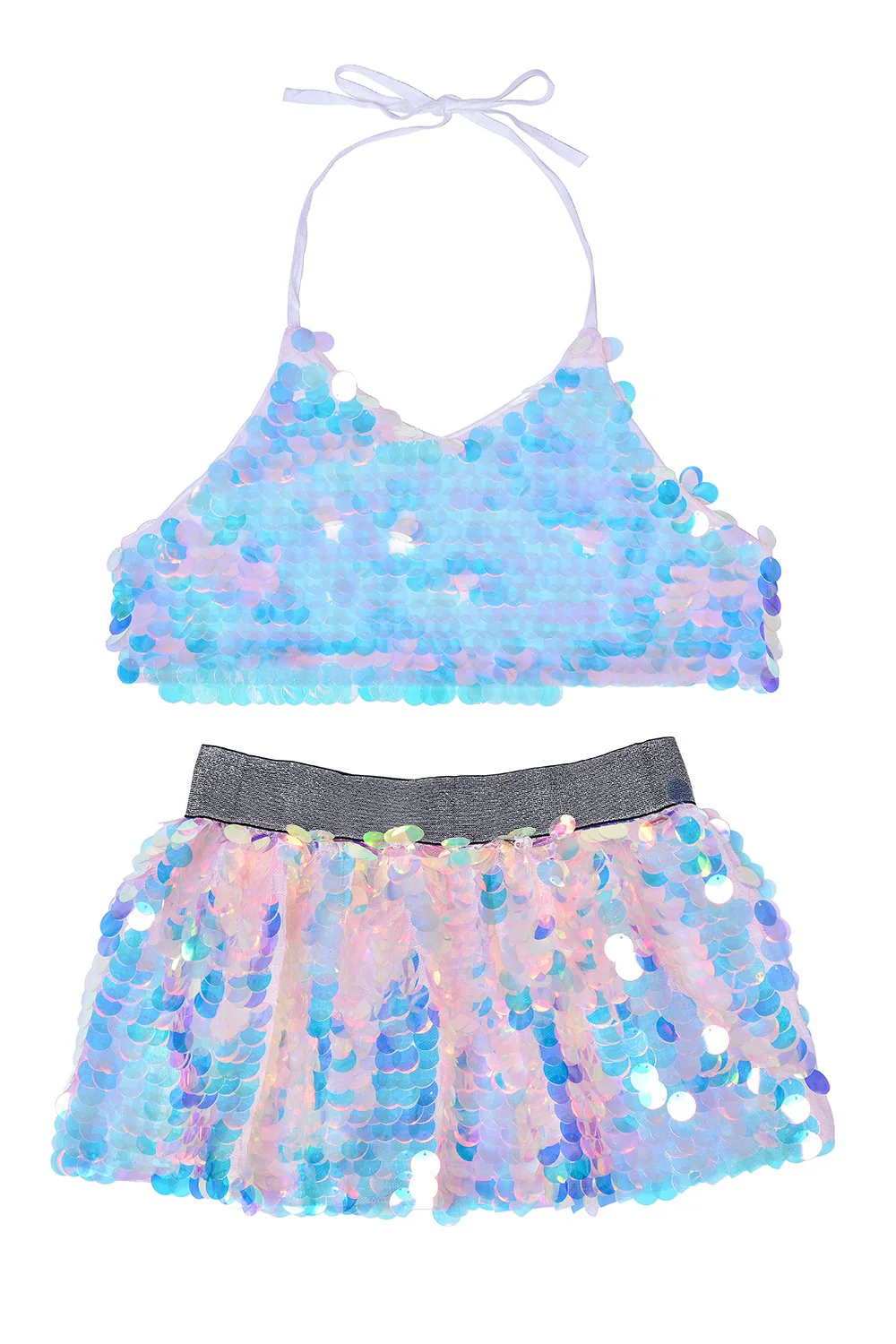 Sequin Set (Halter Top + Mini Skirt) - Unicorn - Image 3