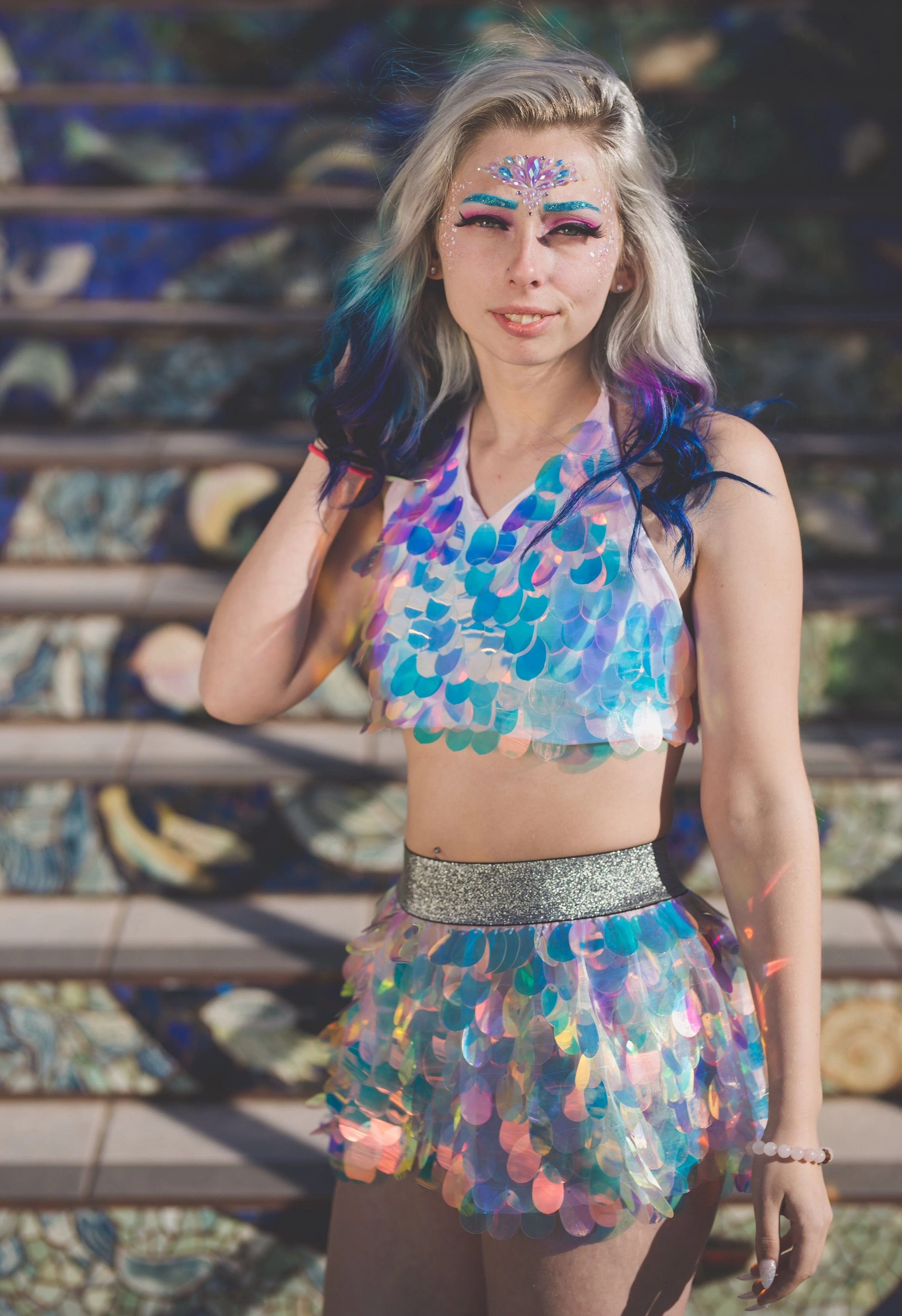 Reversible Sequin Set (Halter Top & Skirt) - Unicorn Tears - Image 4